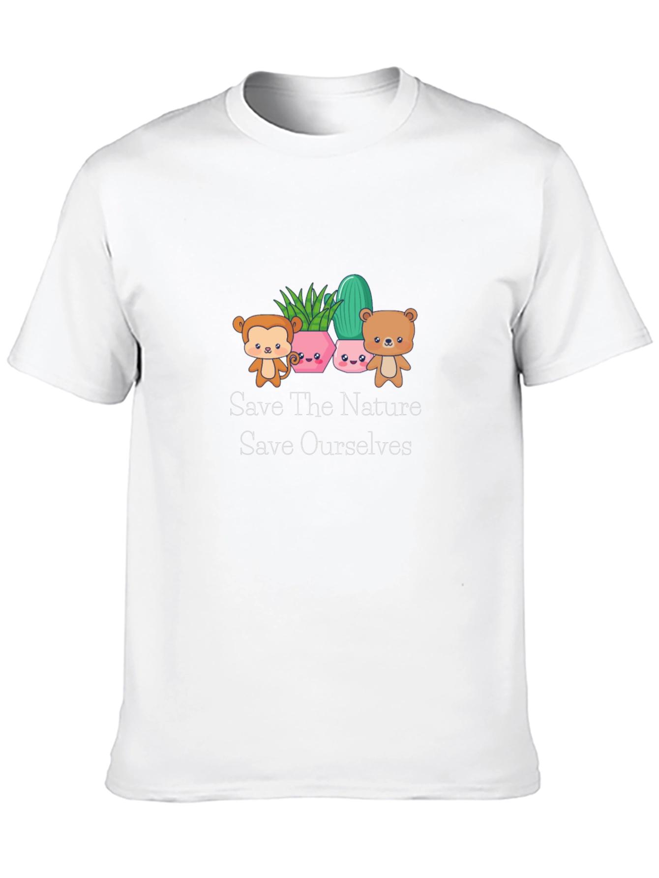 Cute Save The Nature Black T-Shirt