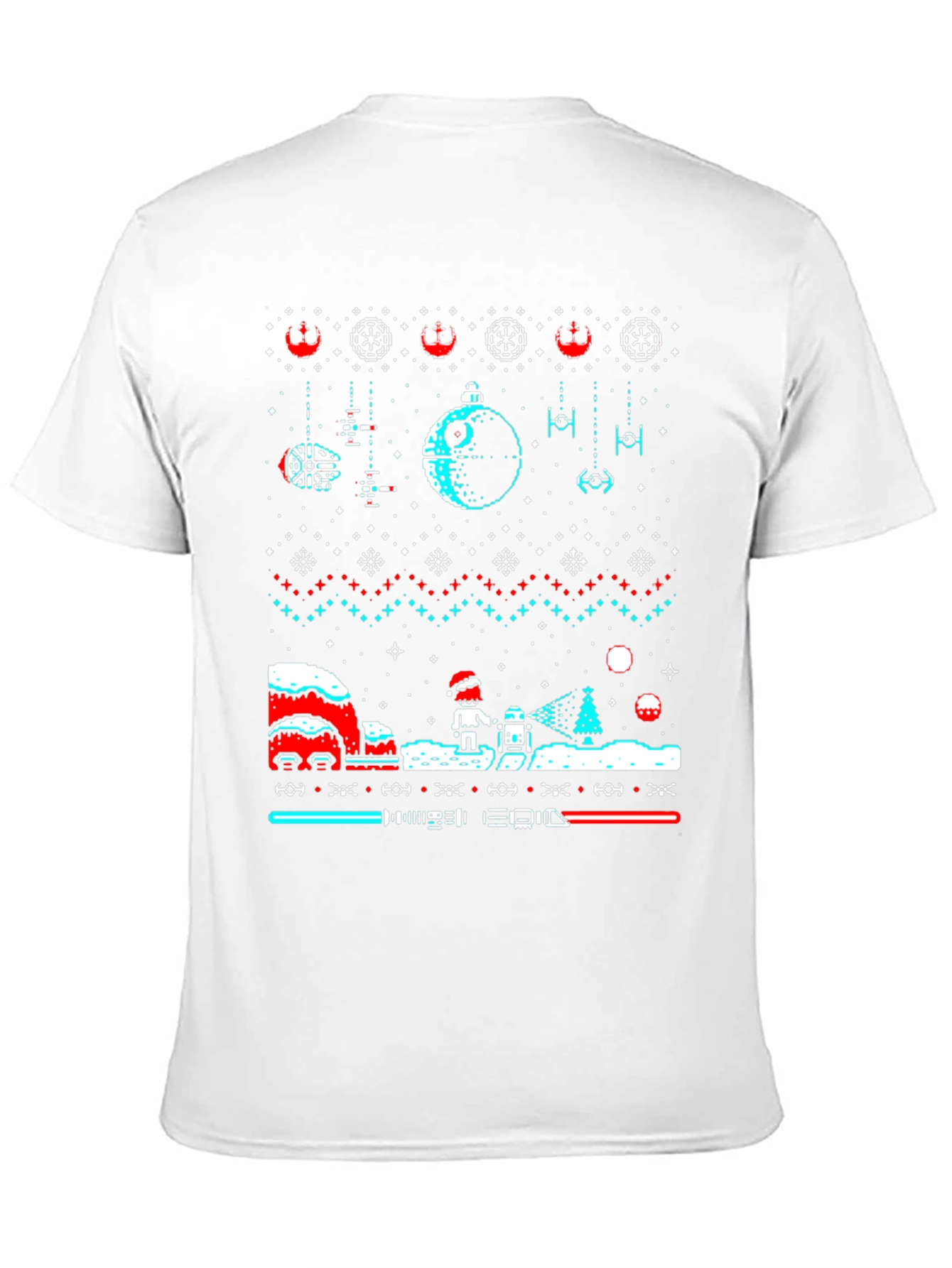 Star Wars Christmas Pixel Art Ugly Sweater Tee