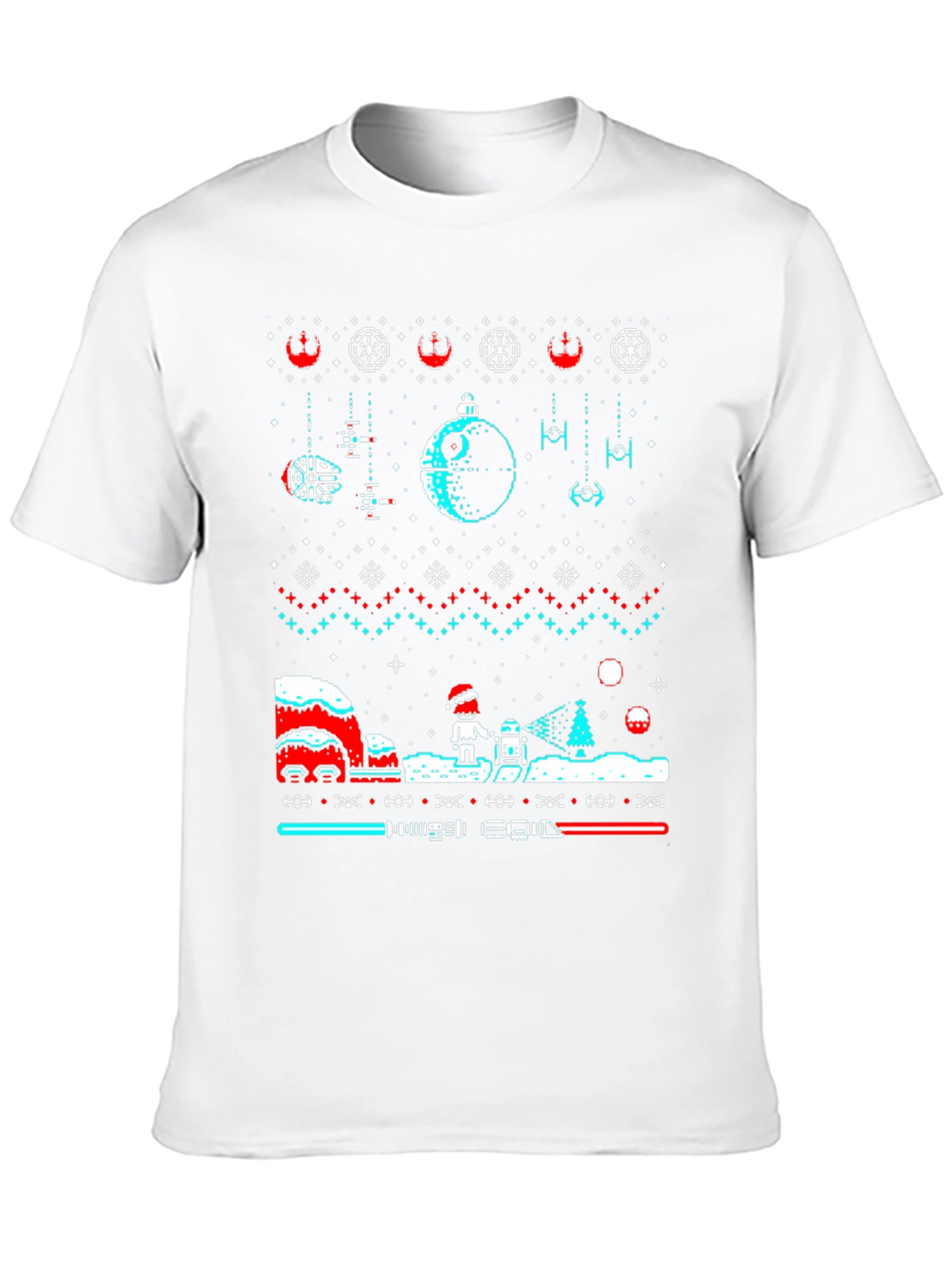 Star Wars Christmas Pixel Art Ugly Sweater Tee