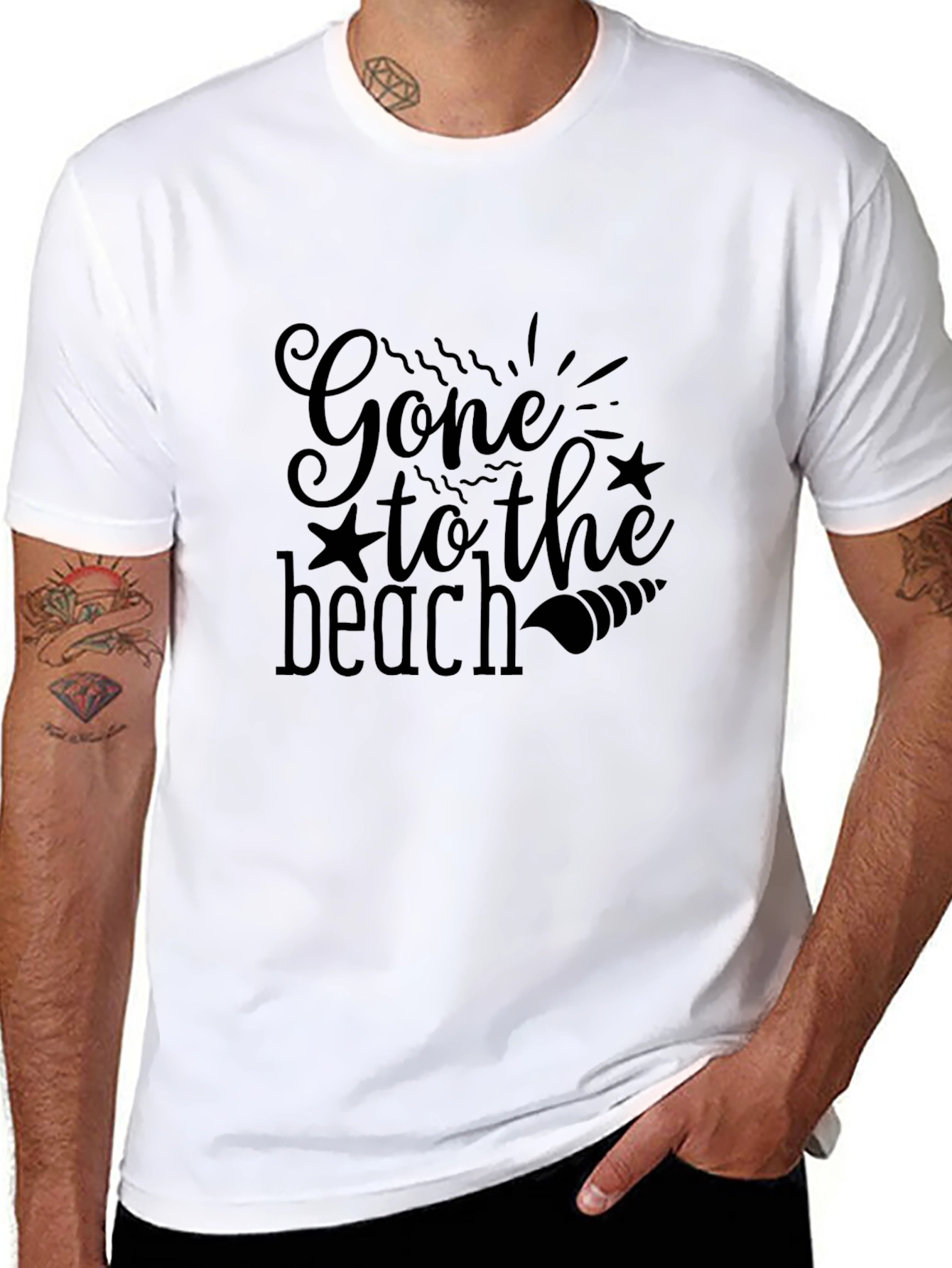 Gone to the Beach Black Graphic Tee