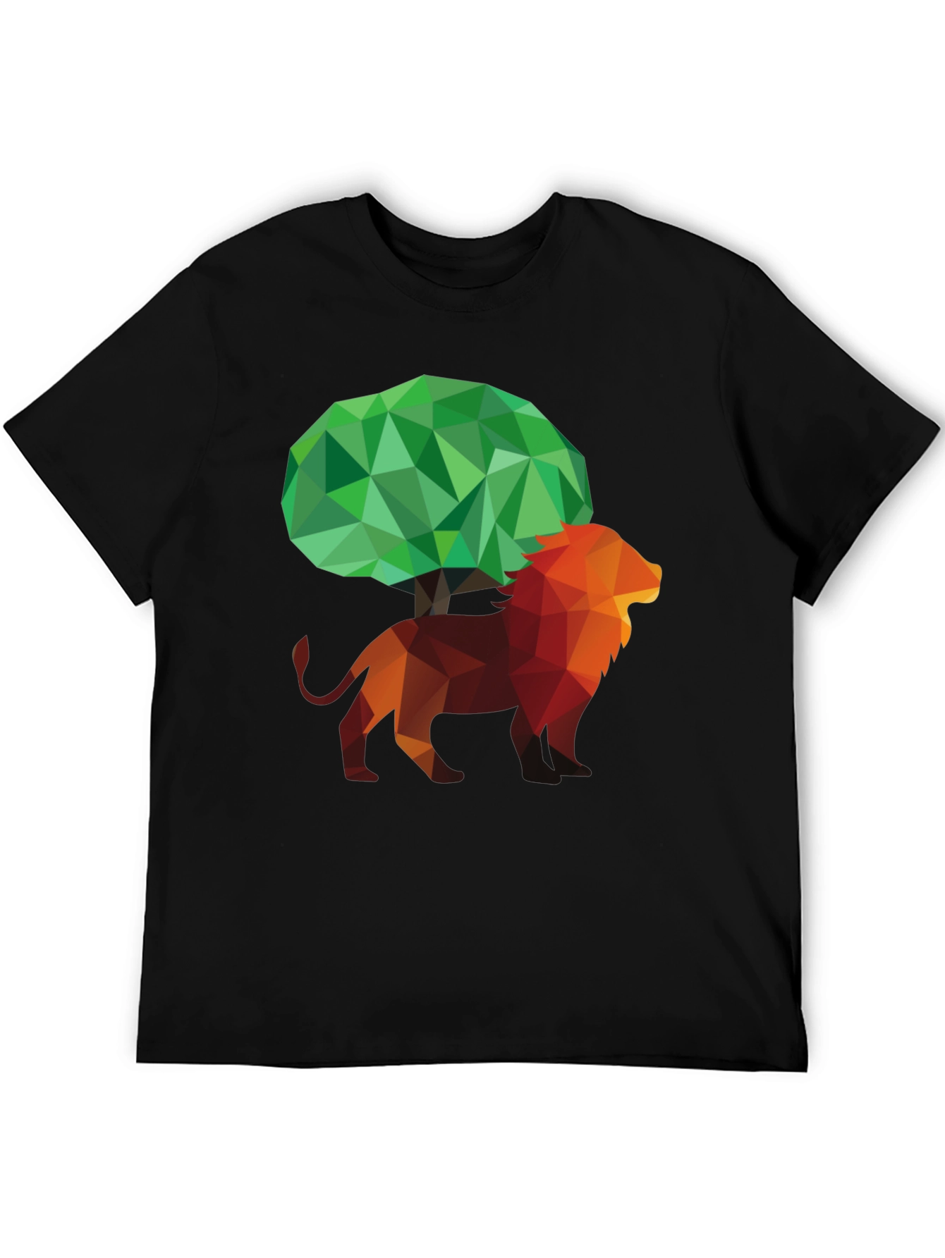 Abstract Lion & Tree Graphic T-Shirt - Unique Design