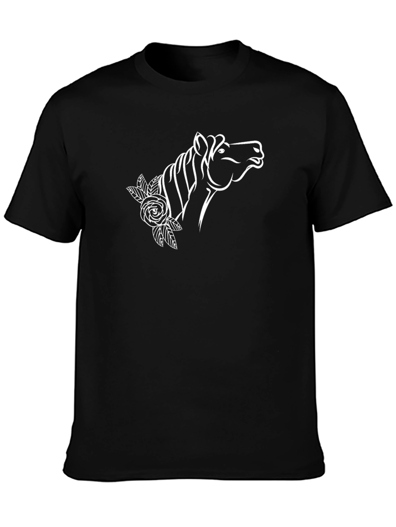 Horse and Rose Graphic T-Shirt