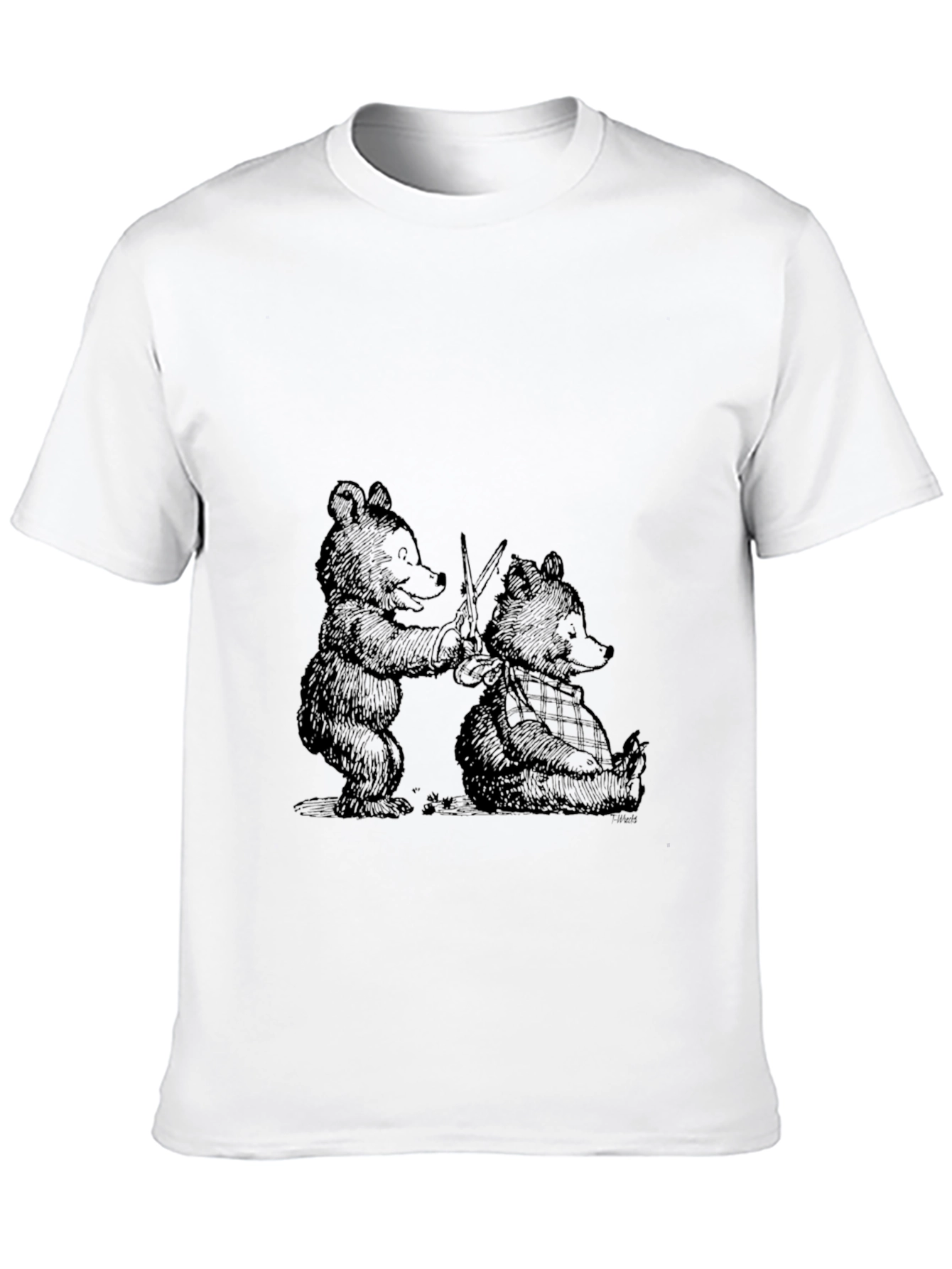 Bear Graphic Tee - Black Cotton T-Shirt