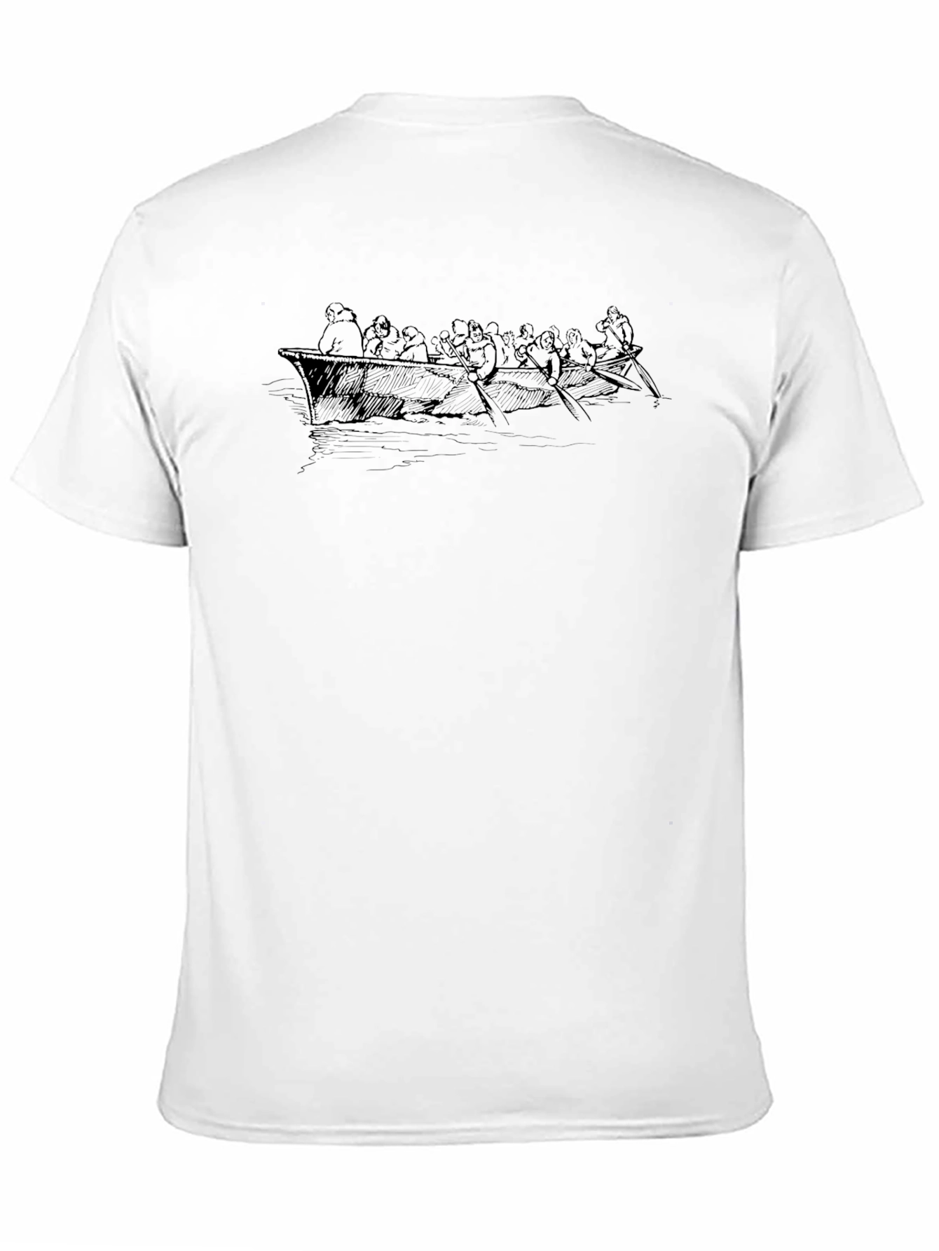 Crew Rowing Boat Graphic Tee - Black