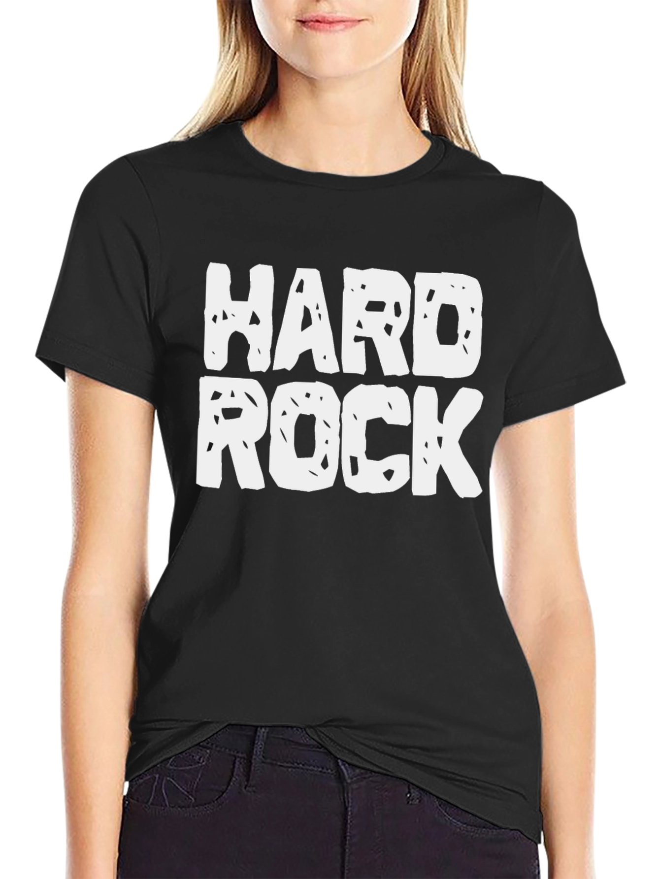 Hard Rock Graphic Tee - Black Cotton Casual T-Shirt