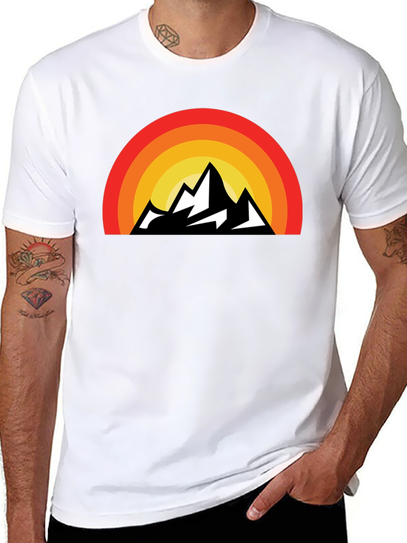 Retro Mountain Sunset Graphic Tee