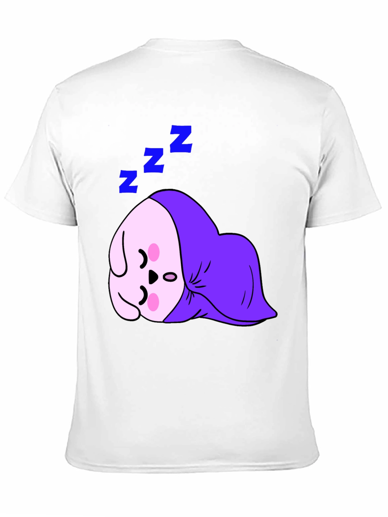Cute Sleeping Character Black T-Shirt