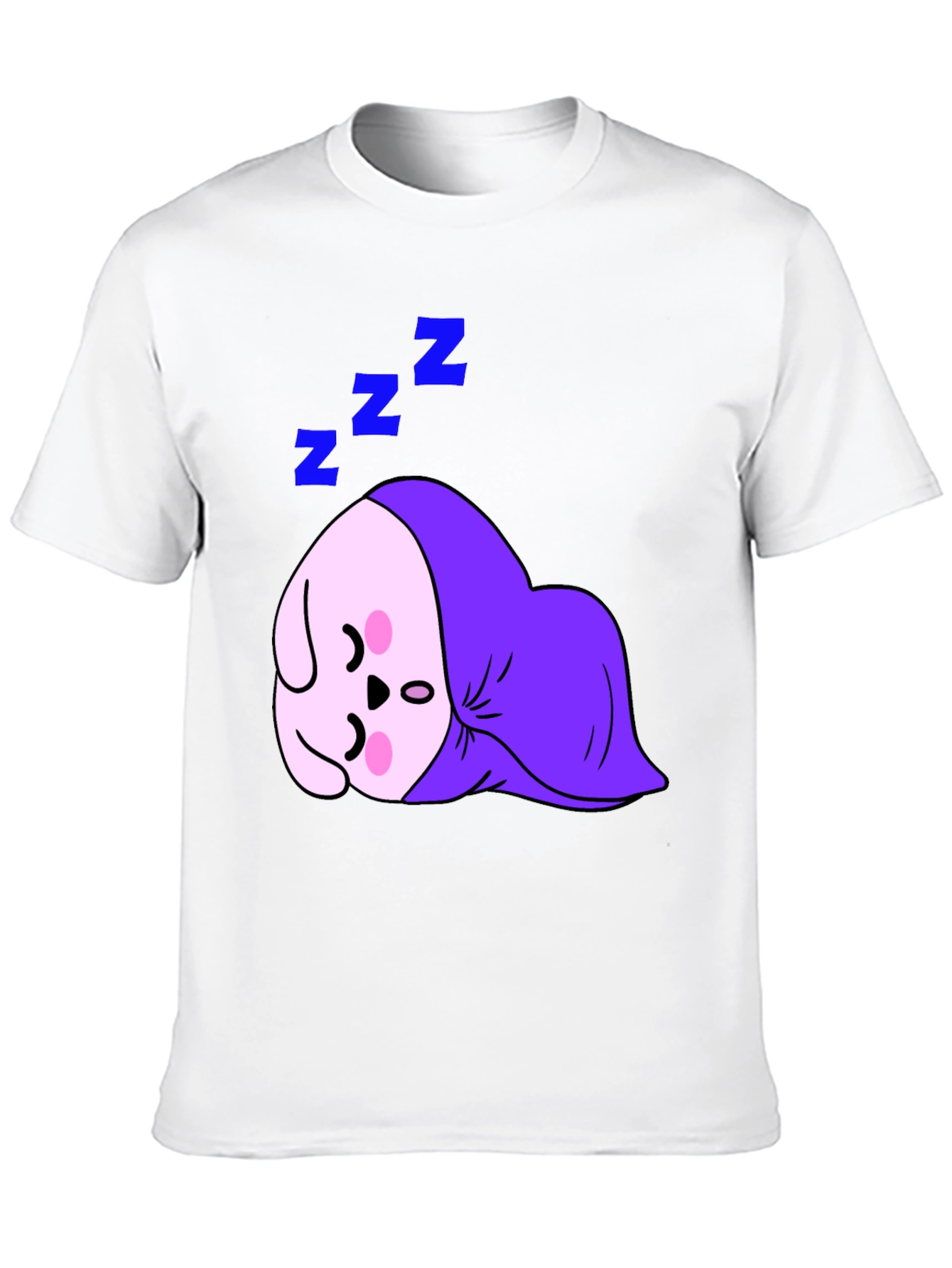 Cute Sleeping Character Black T-Shirt