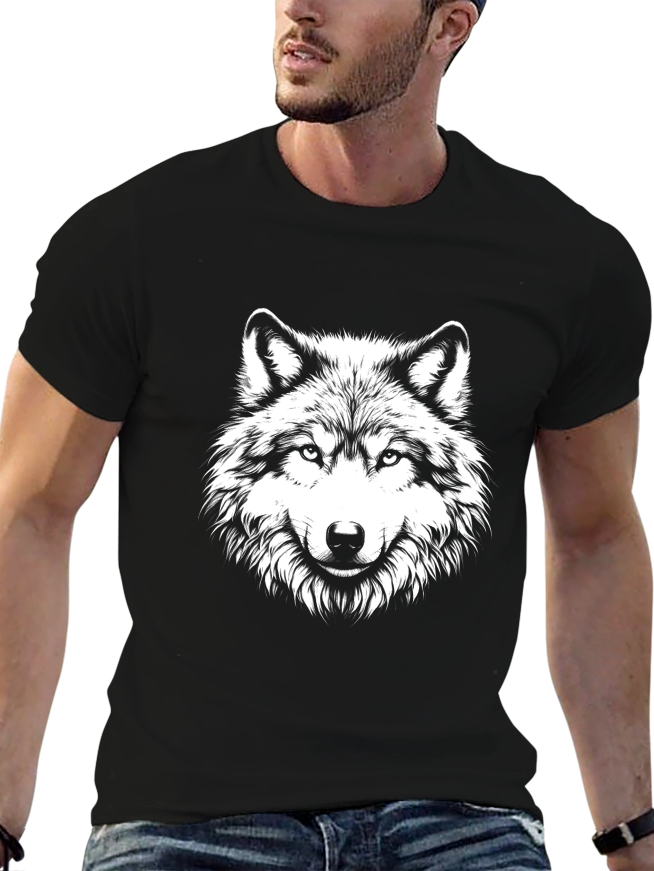 Black Wolf Graphic Tee - Menswear