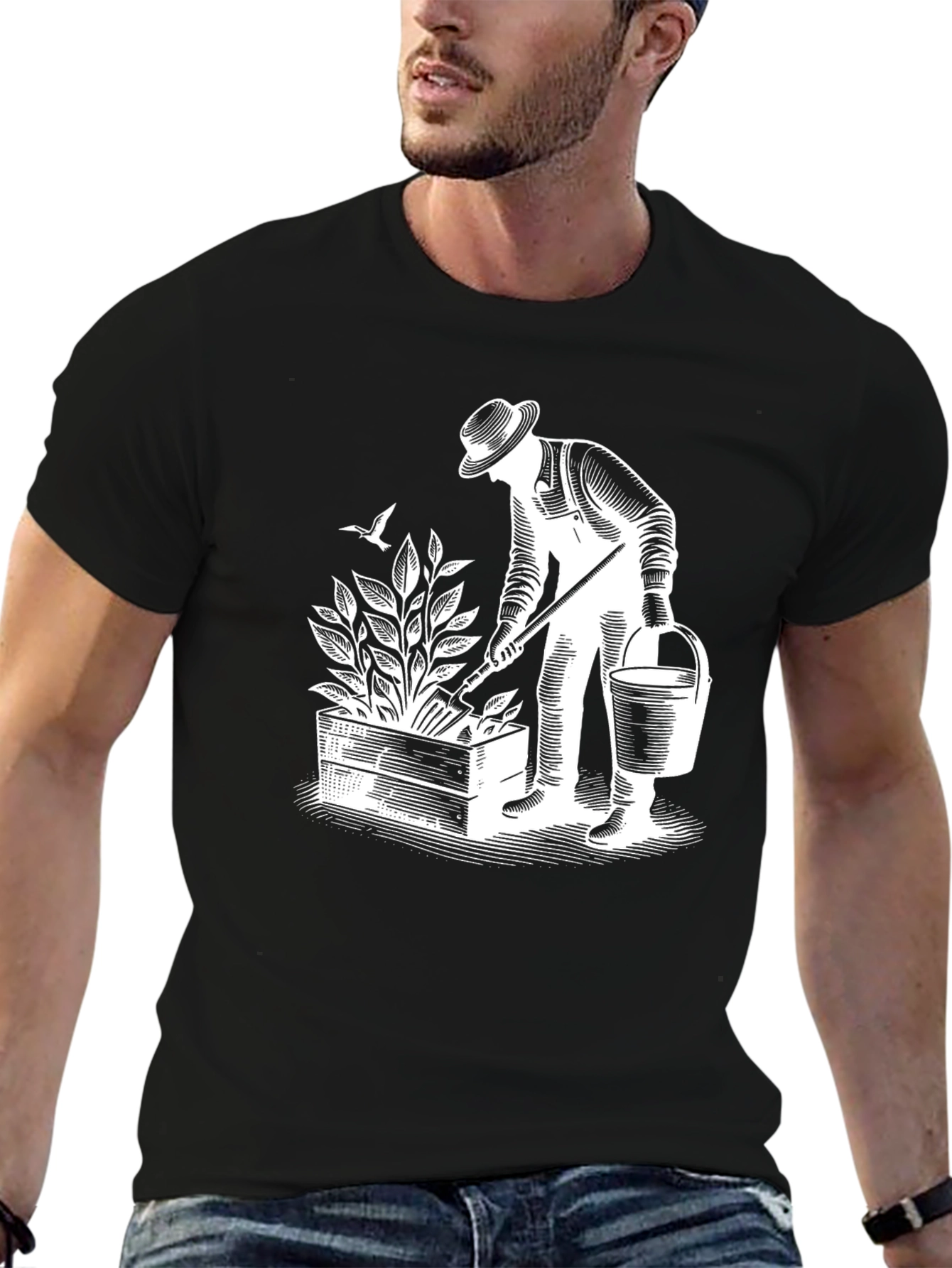 Gardener Graphic T-Shirt - Black Cotton Tee