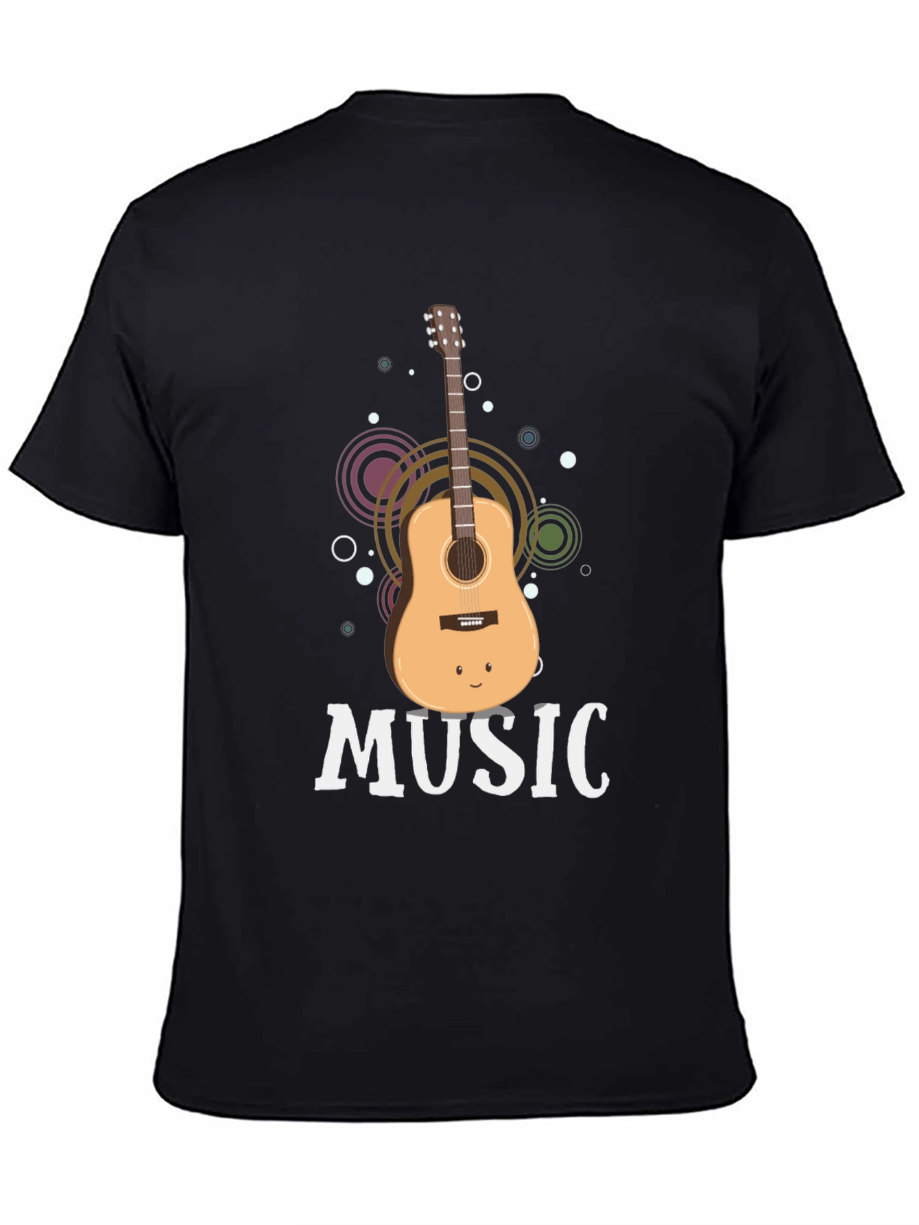 Music Guitar Graphic Tee - Black