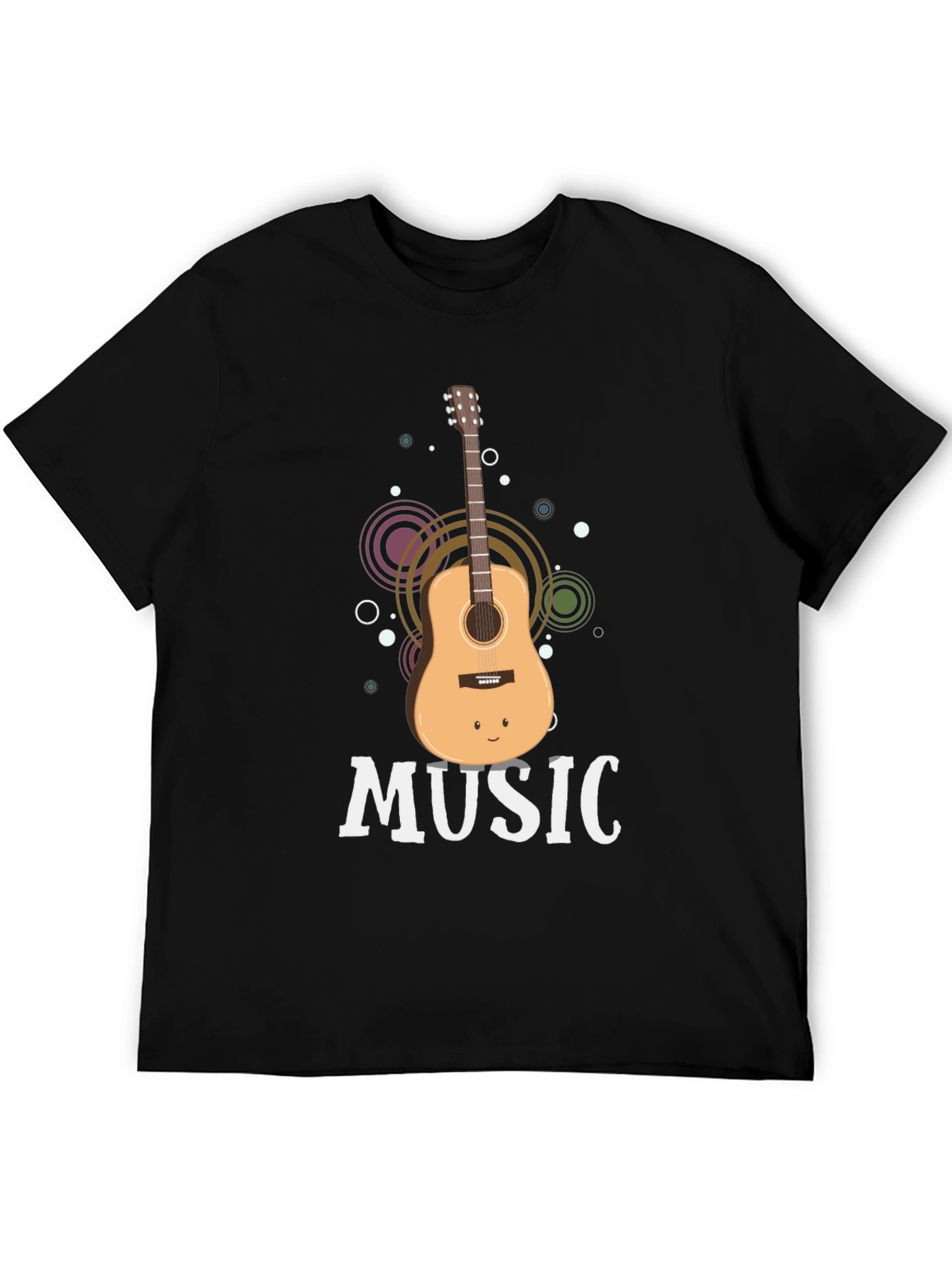 Music Guitar Graphic Tee - Black