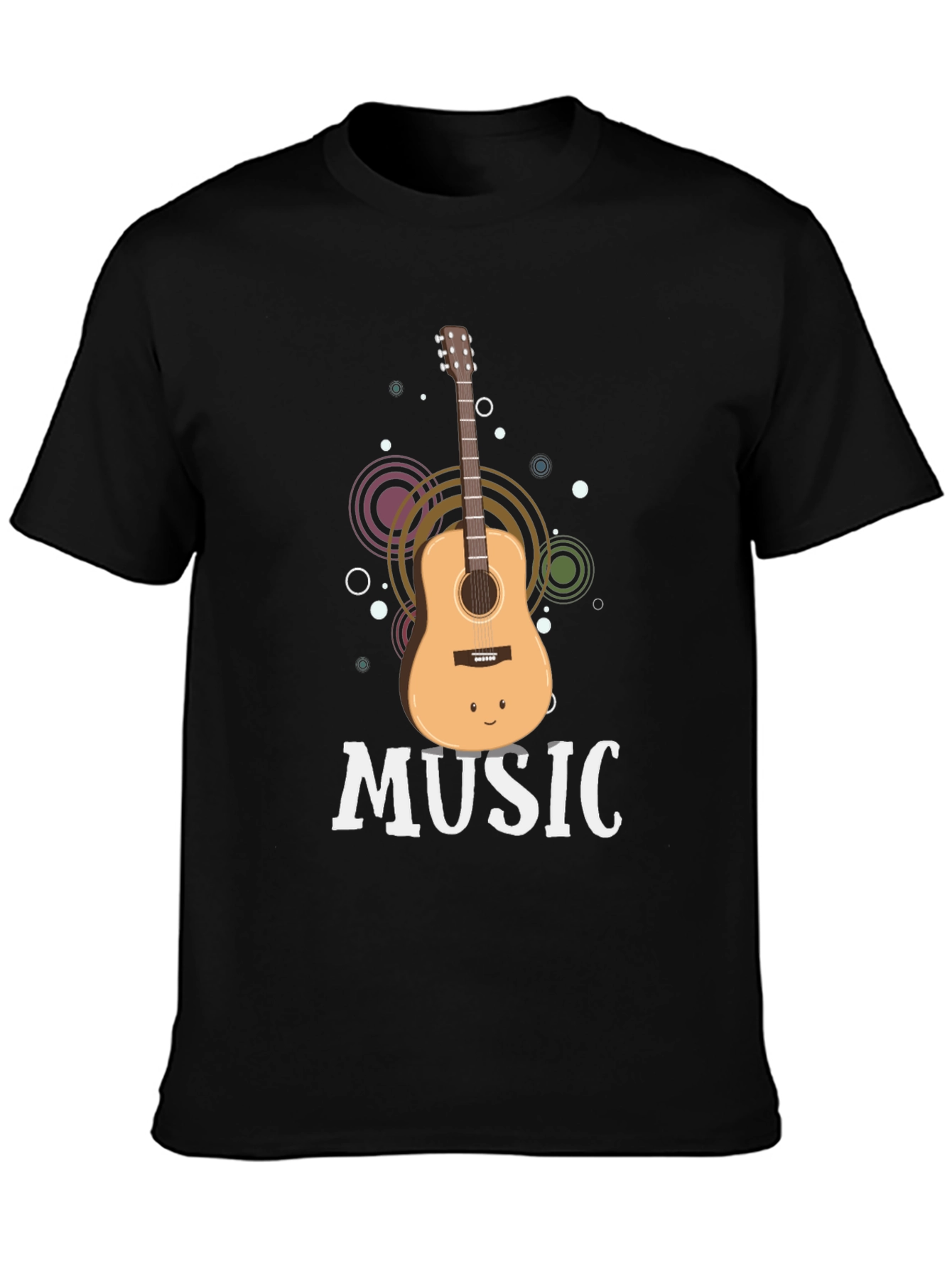 Music Guitar Graphic Tee - Black