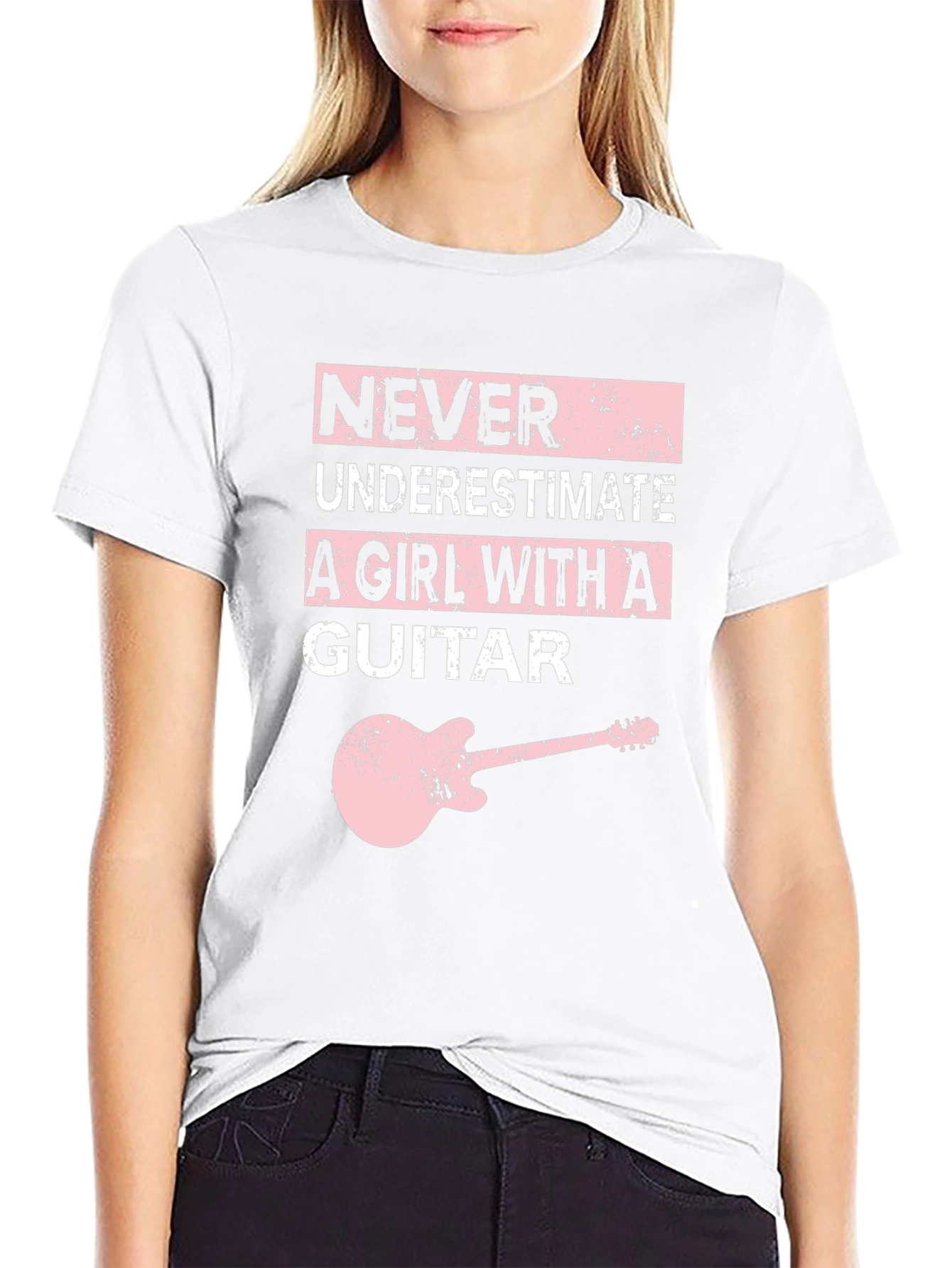 Never Underestimate a Girl with a Guitar T-Shirt
