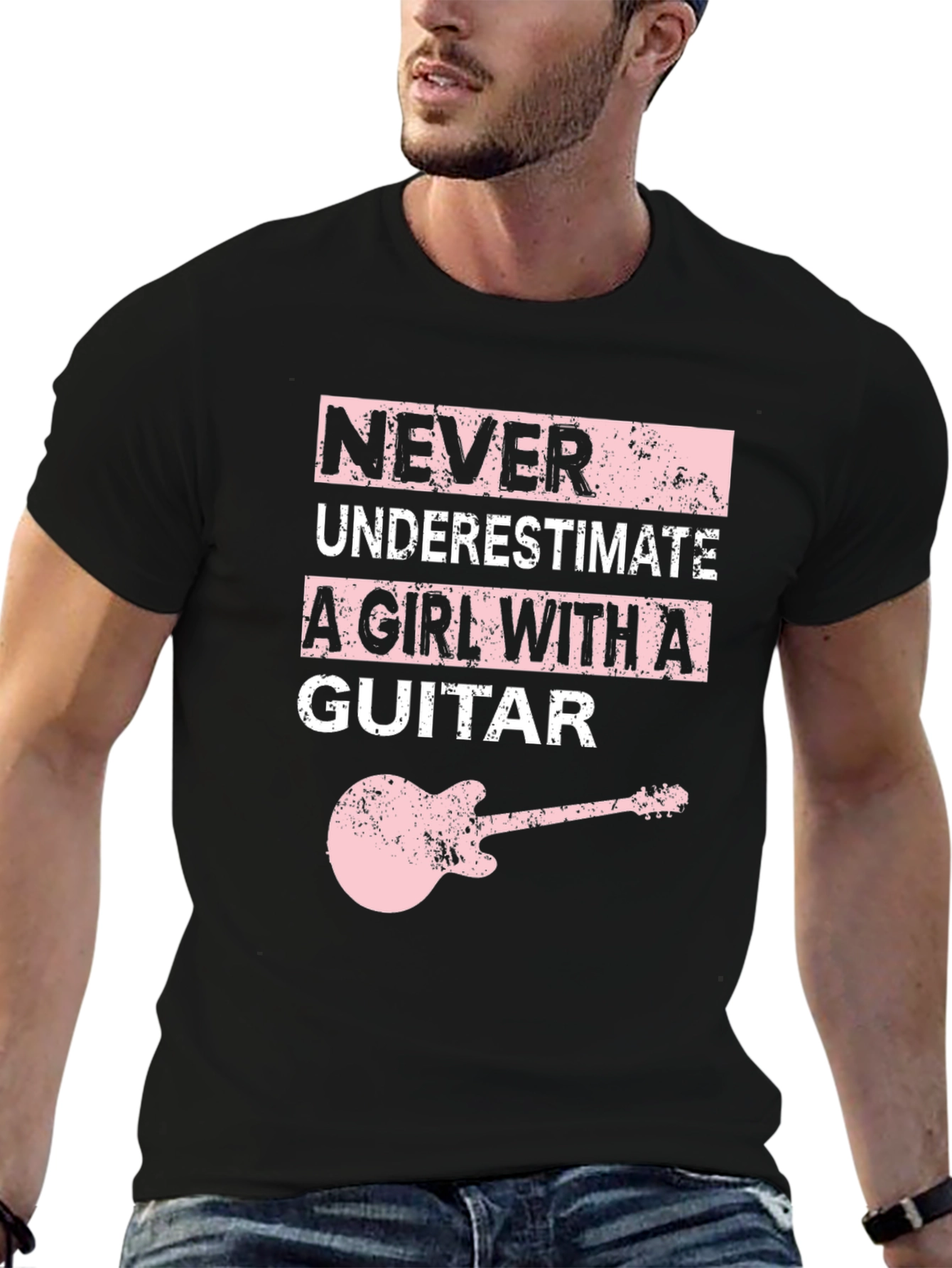Never Underestimate a Girl with a Guitar T-Shirt