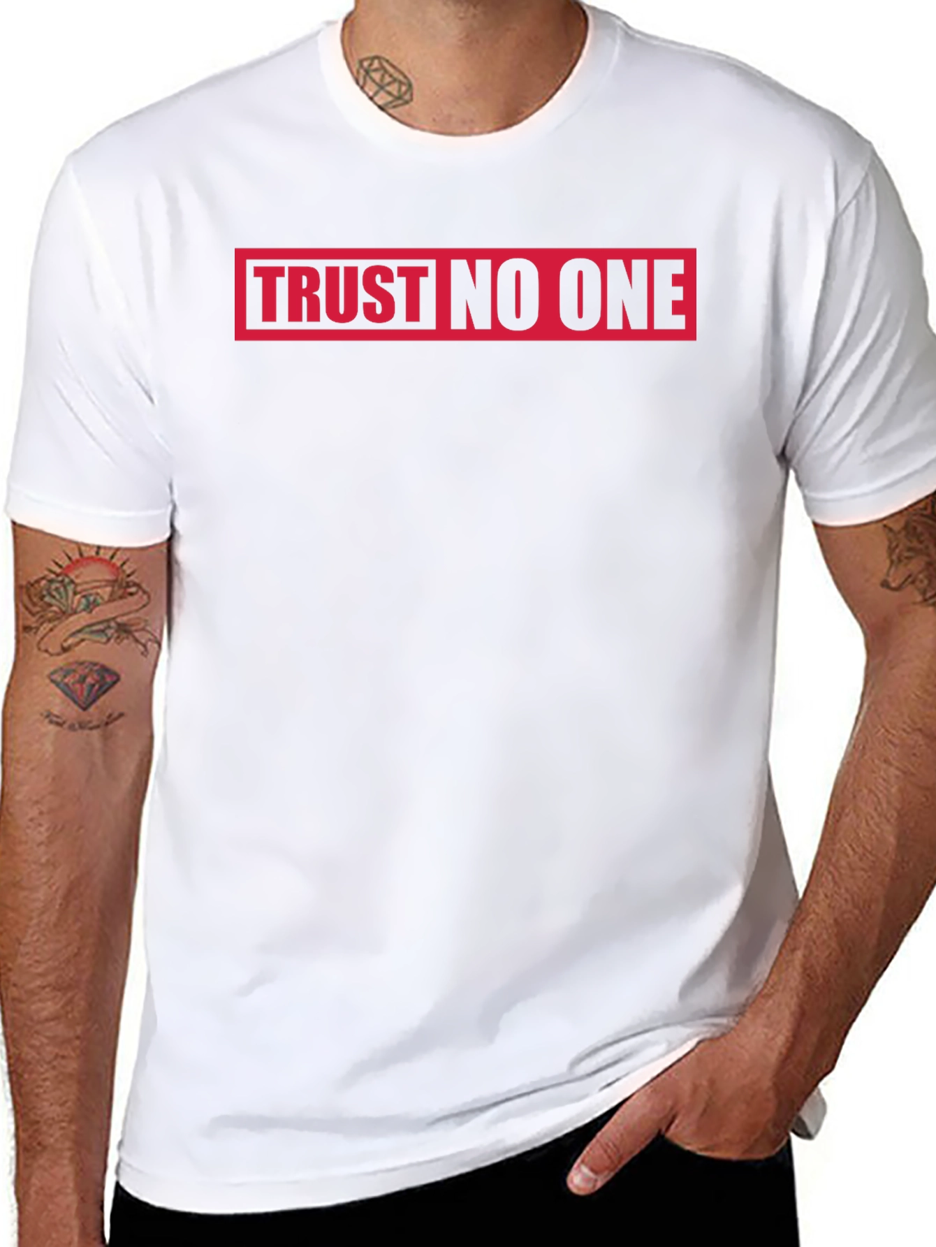 Trust No One Black T-Shirt Graphic Tee