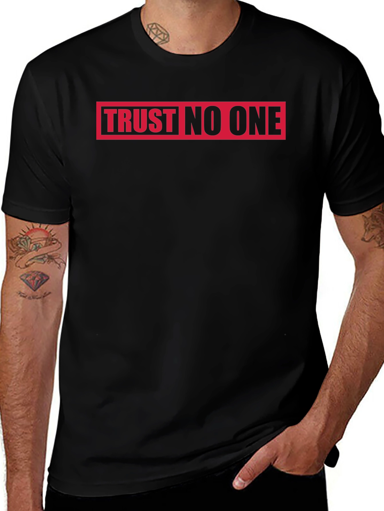 Trust No One Black T-Shirt Graphic Tee