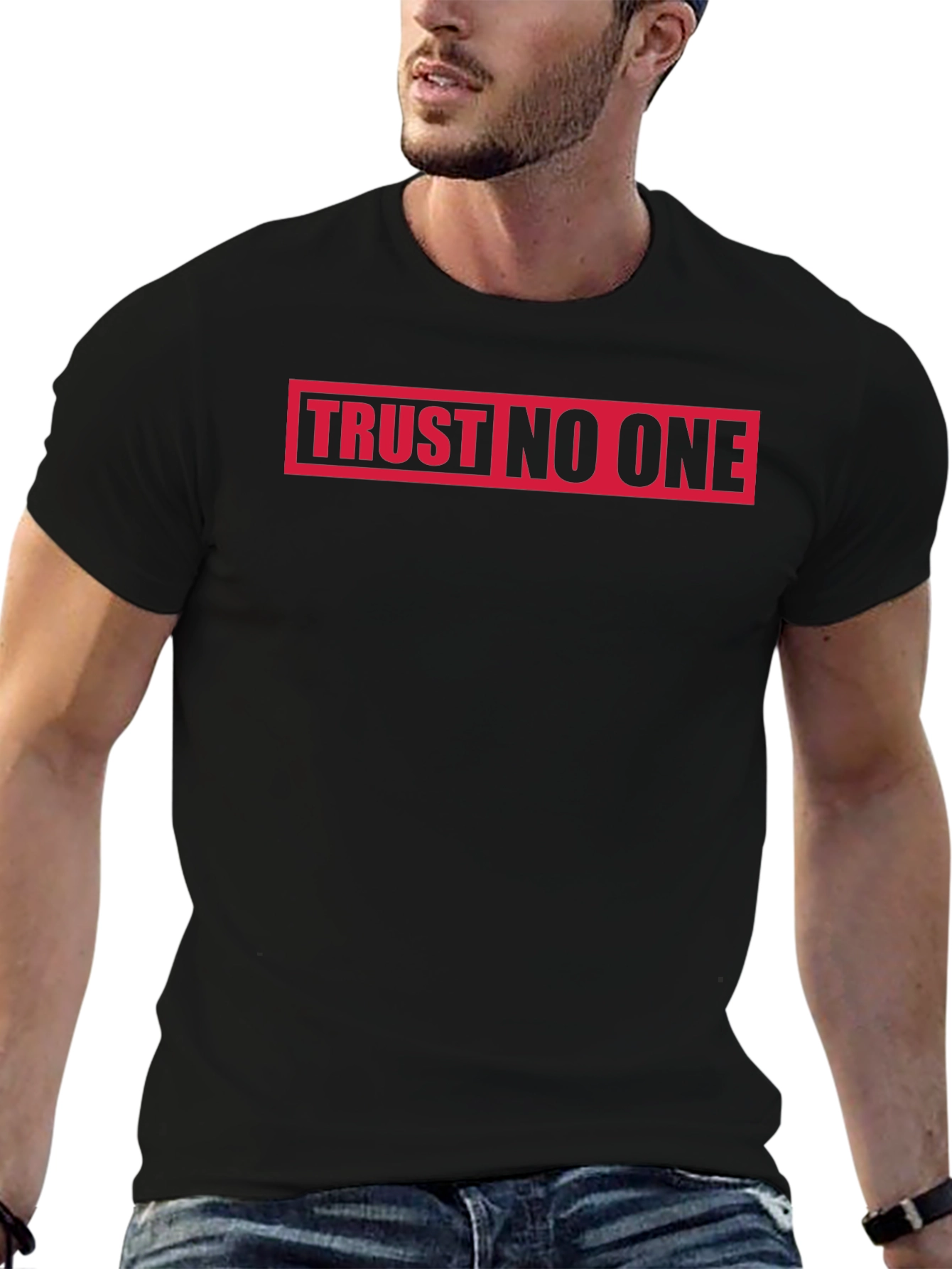 Trust No One Black T-Shirt Graphic Tee
