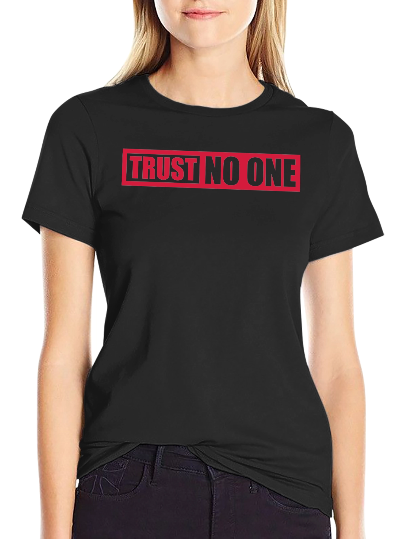 Trust No One Black T-Shirt Graphic Tee