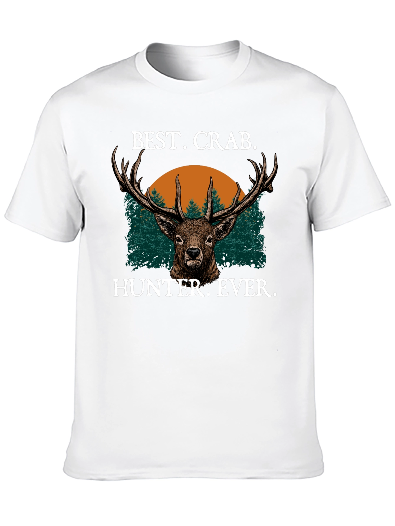Best Crab Hunter Ever Black T-Shirt Deer Graphic