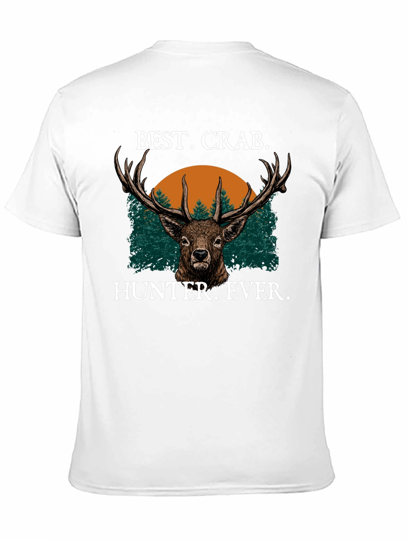 Best Crab Hunter Ever Black T-Shirt Deer Graphic