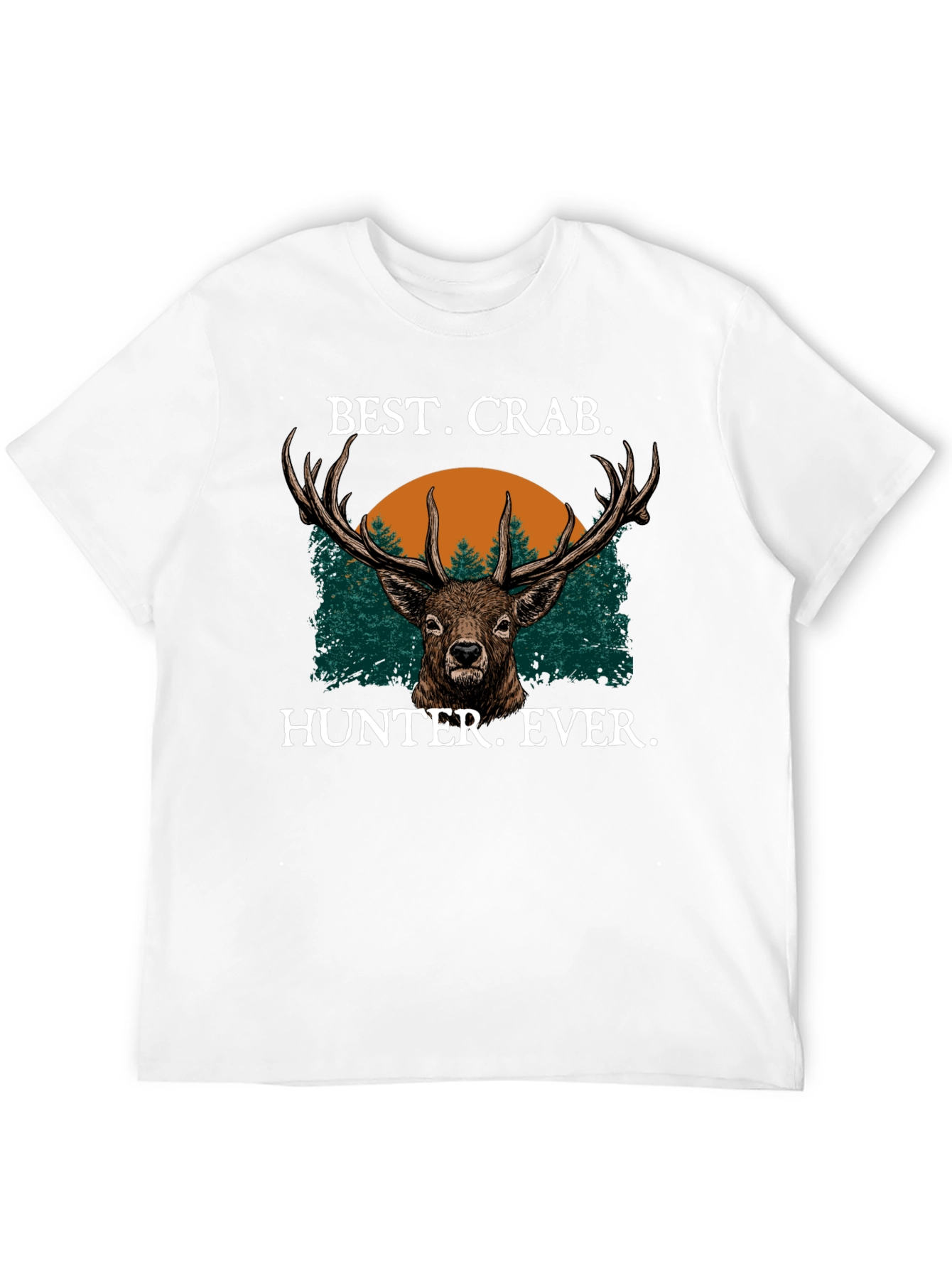 Best Crab Hunter Ever Black T-Shirt Deer Graphic