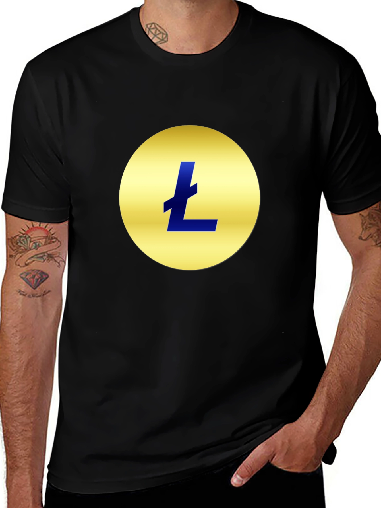 Litecoin Logo Black T-Shirt