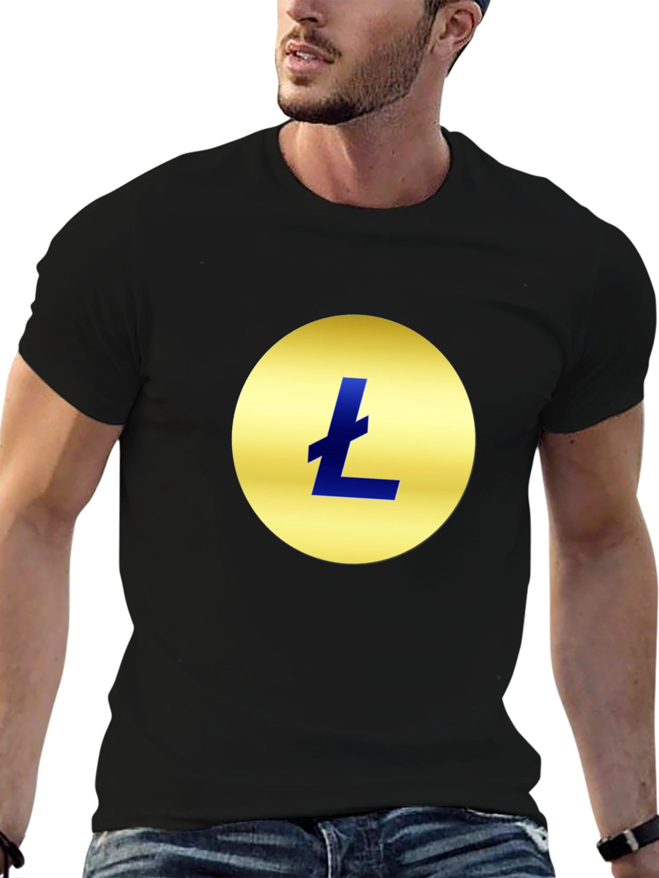 Litecoin Logo Black T-Shirt