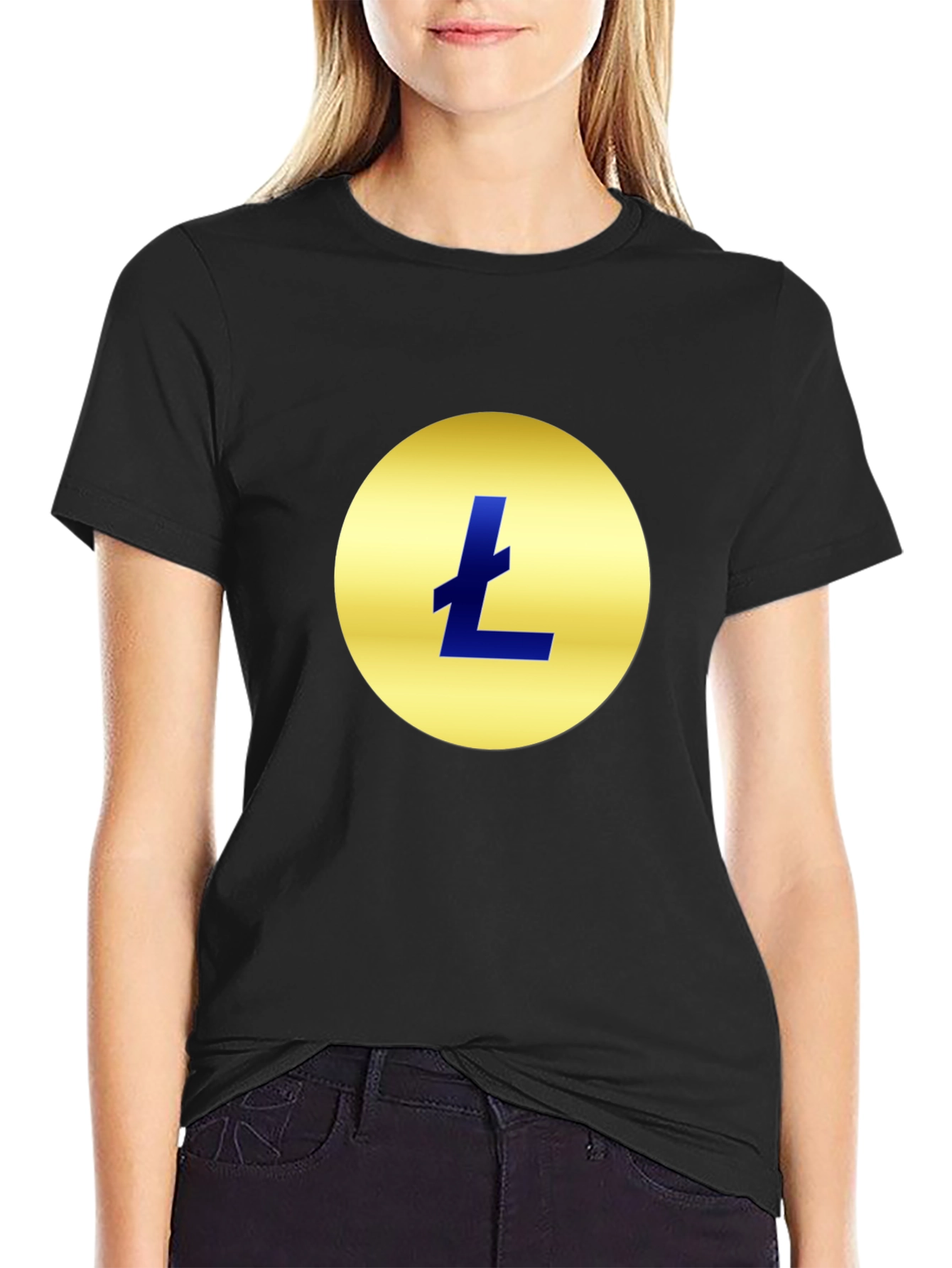 Litecoin Logo Black T-Shirt