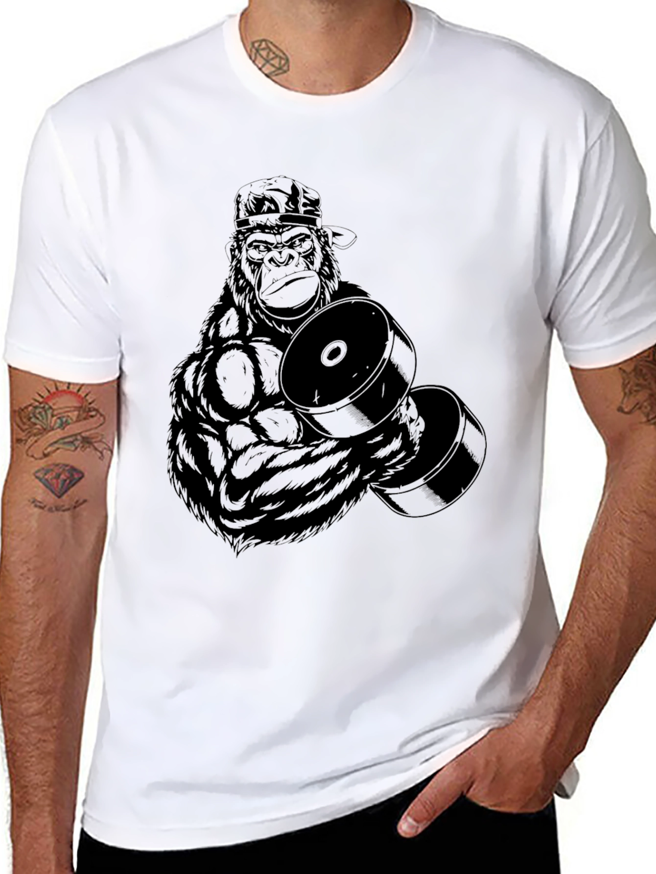 Gorilla Gym T-Shirt - Black Graphic Tee