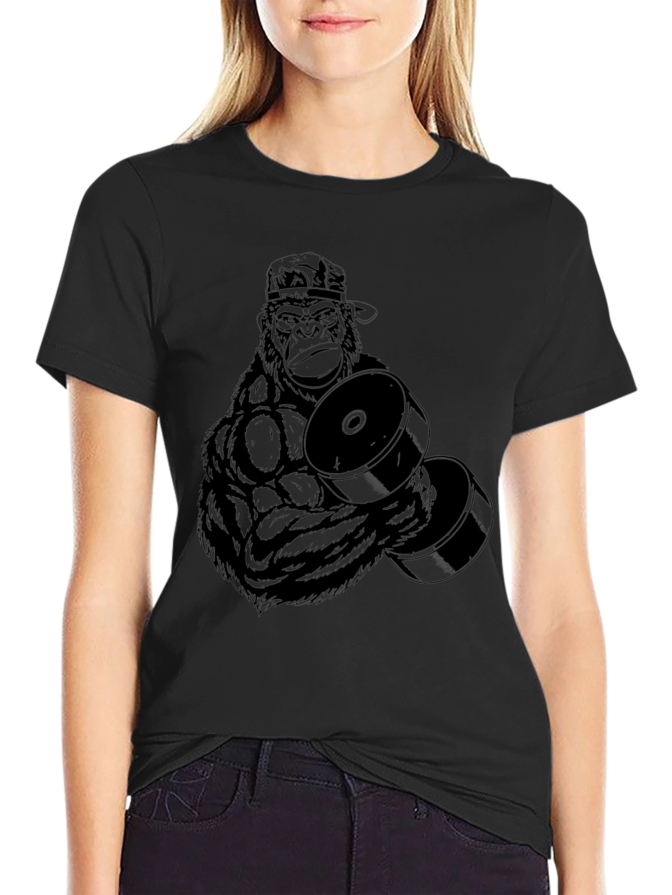 Gorilla Gym T-Shirt - Black Graphic Tee