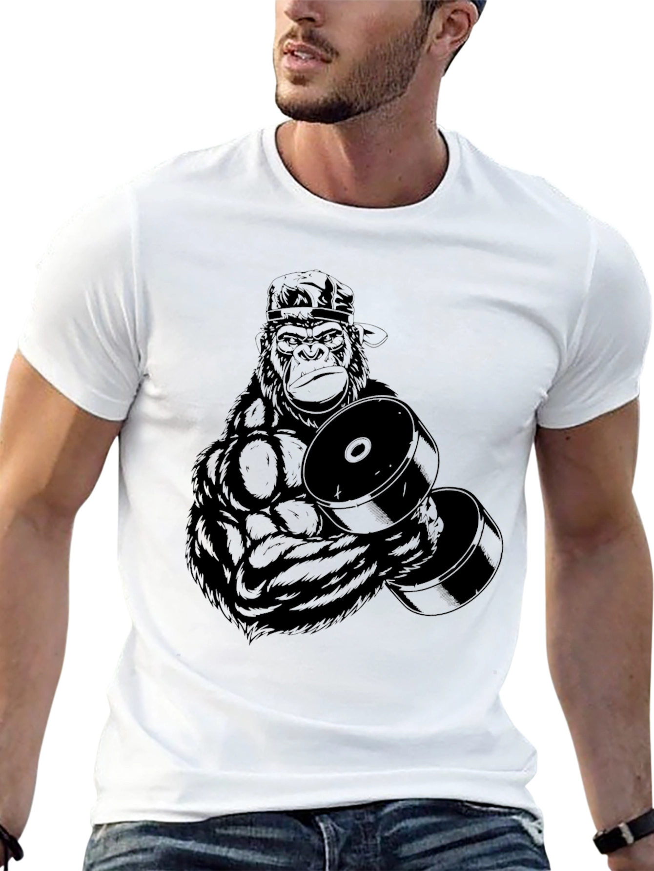 Gorilla Gym T-Shirt - Black Graphic Tee
