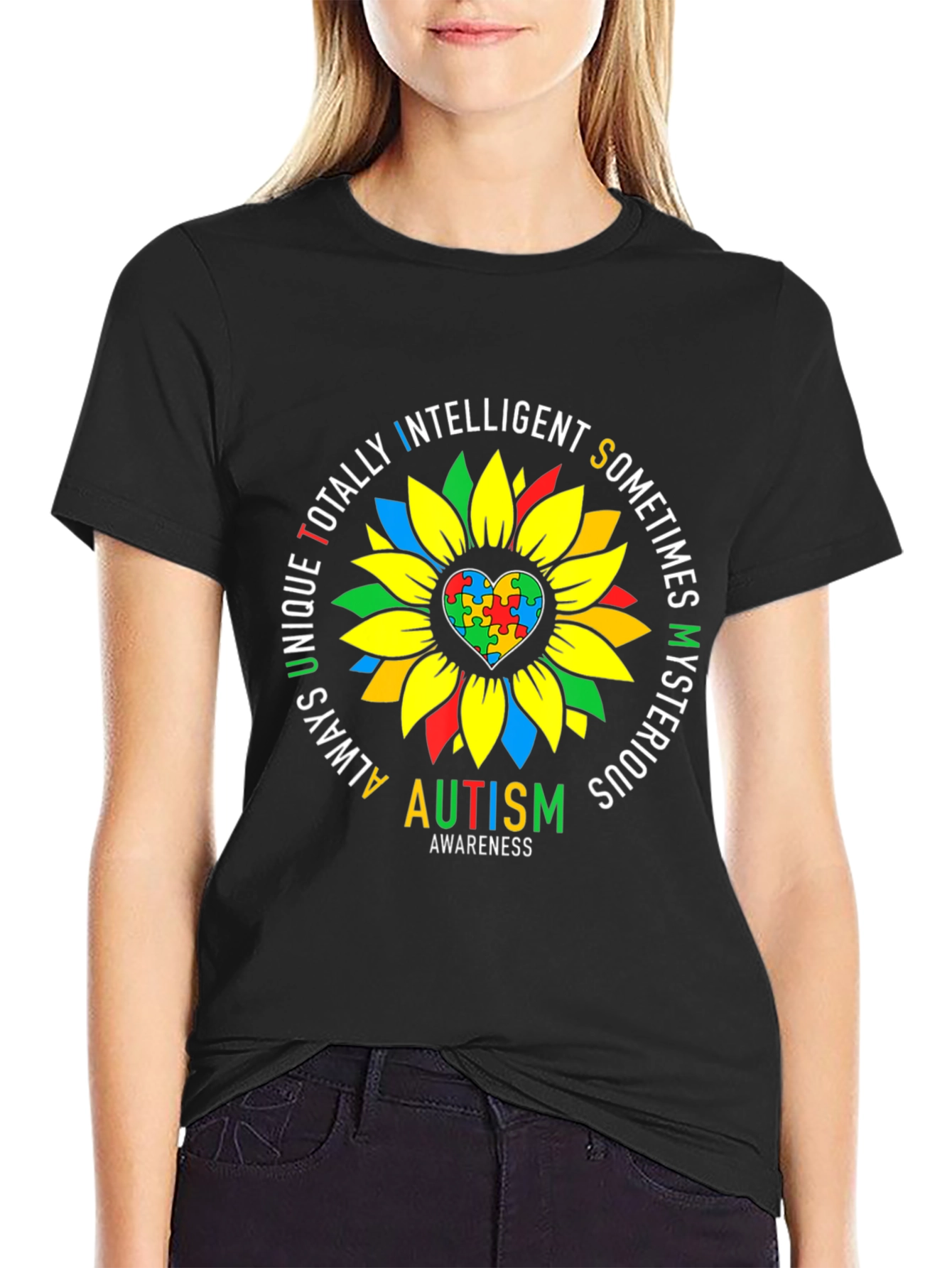 Autism Awareness Sunflower Graphic Tee