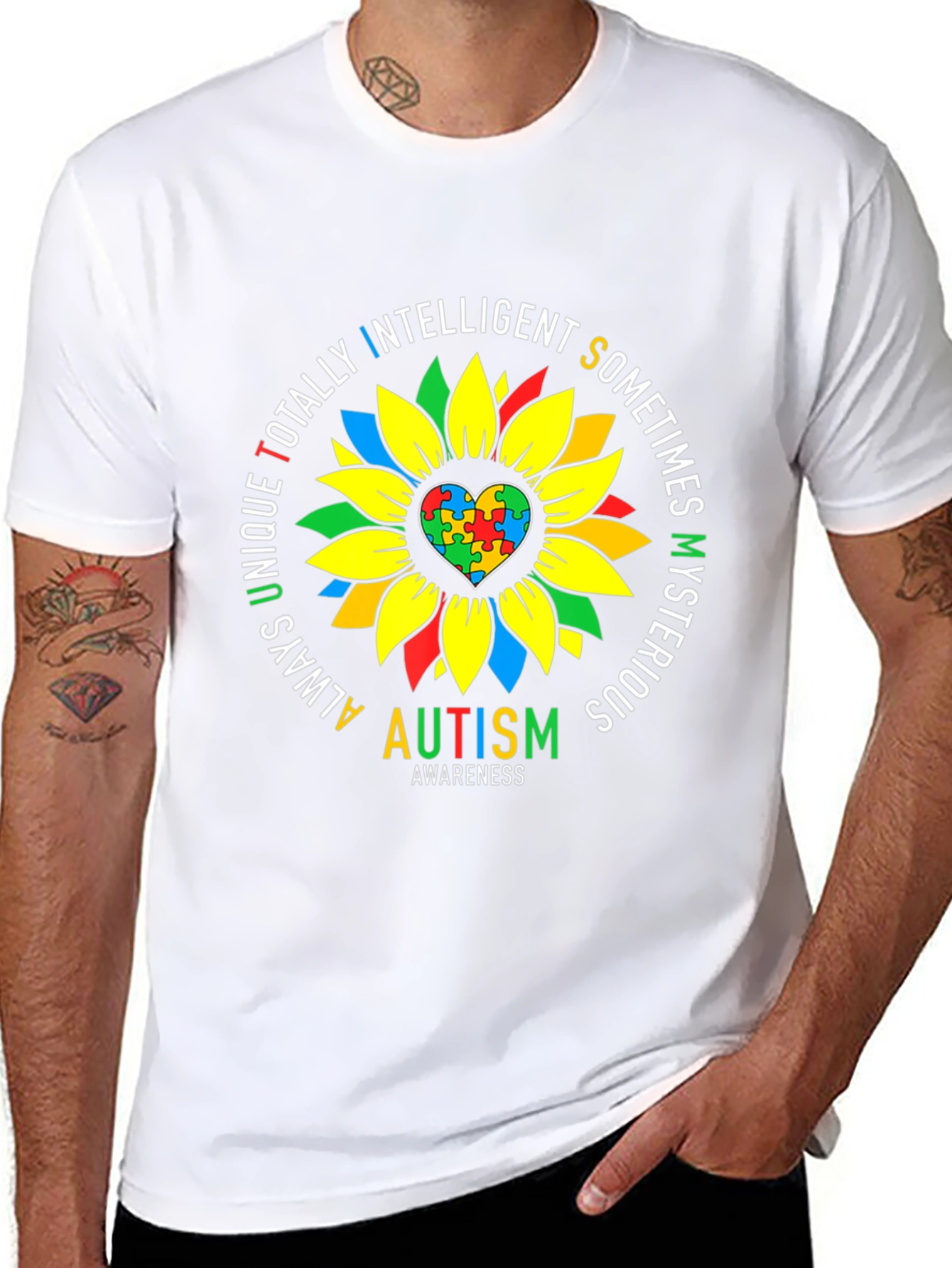 Autism Awareness Sunflower Graphic Tee