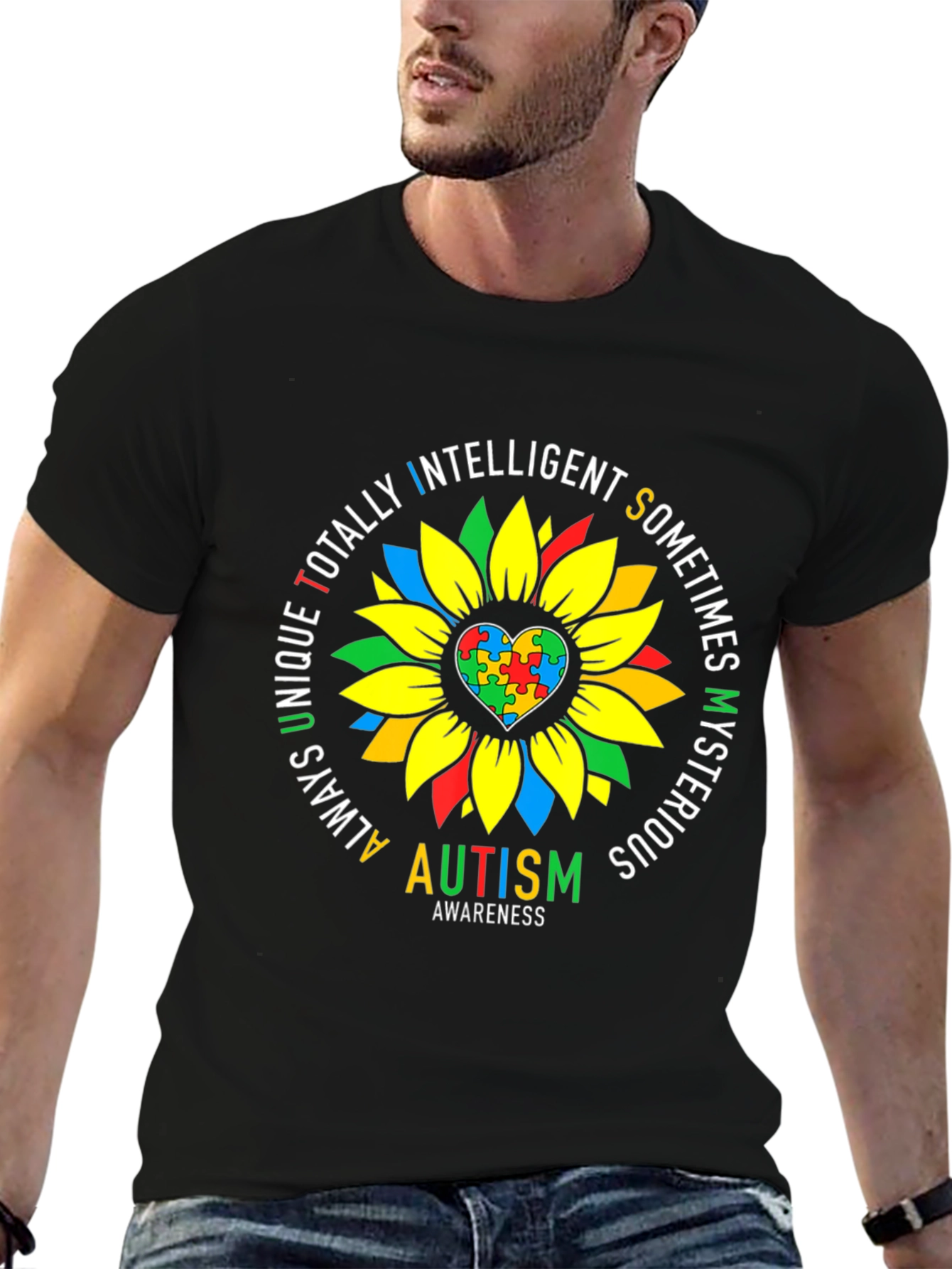 Autism Awareness Sunflower Graphic Tee
