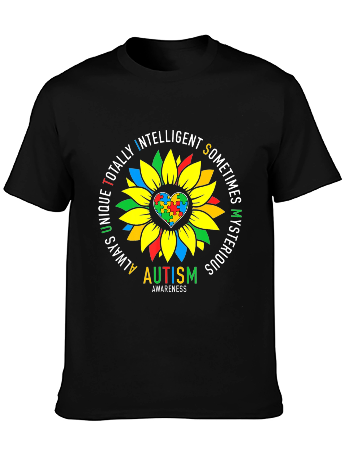 Autism Awareness Sunflower Graphic Tee