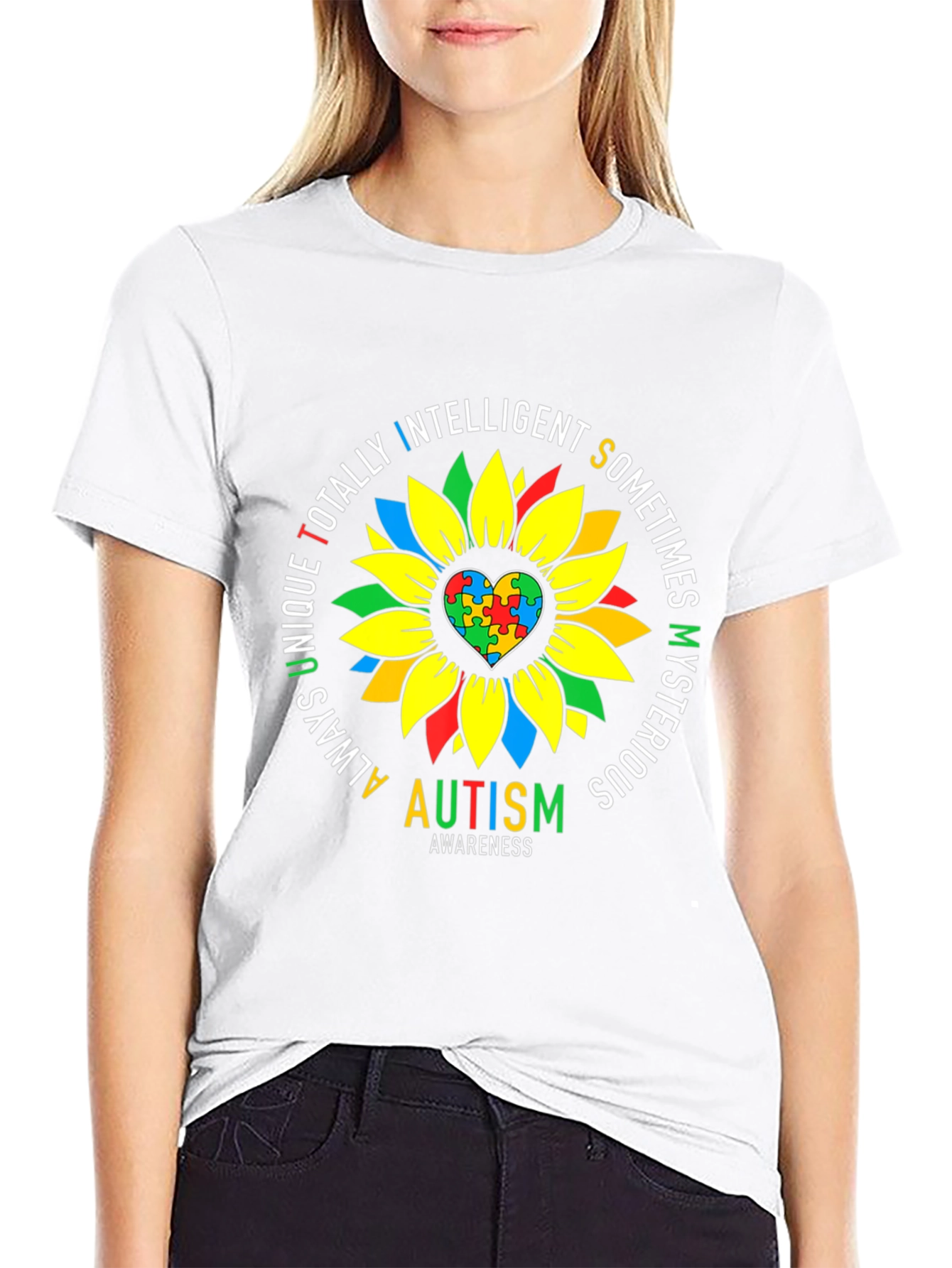 Autism Awareness Sunflower Graphic Tee