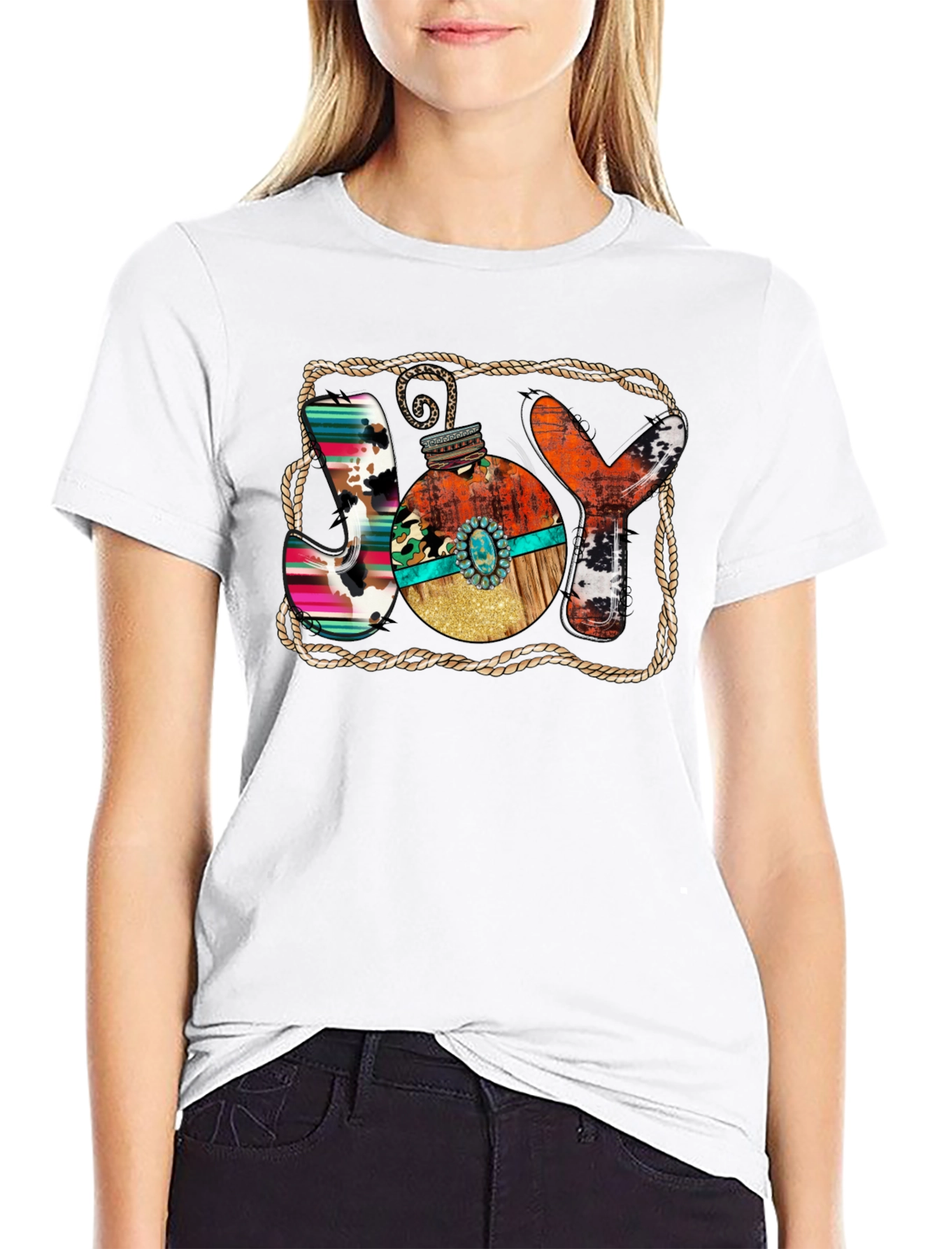 Rustic JOY Christmas Graphic Tee