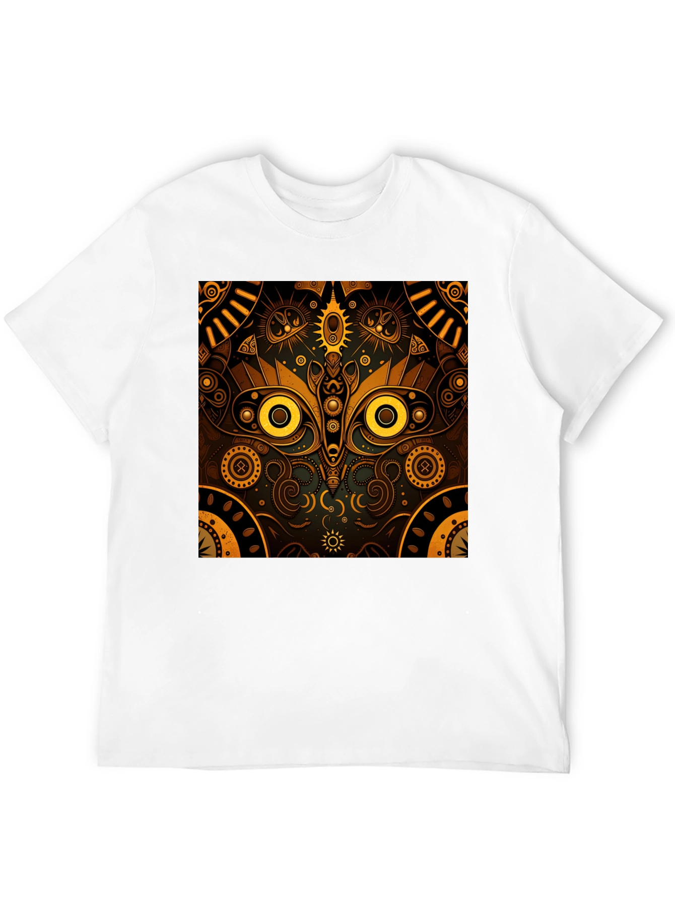 Aztec Owl Graphic Print Black Tee