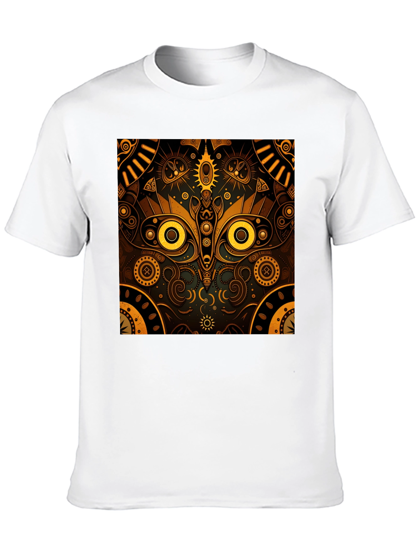 Aztec Owl Graphic Print Black Tee
