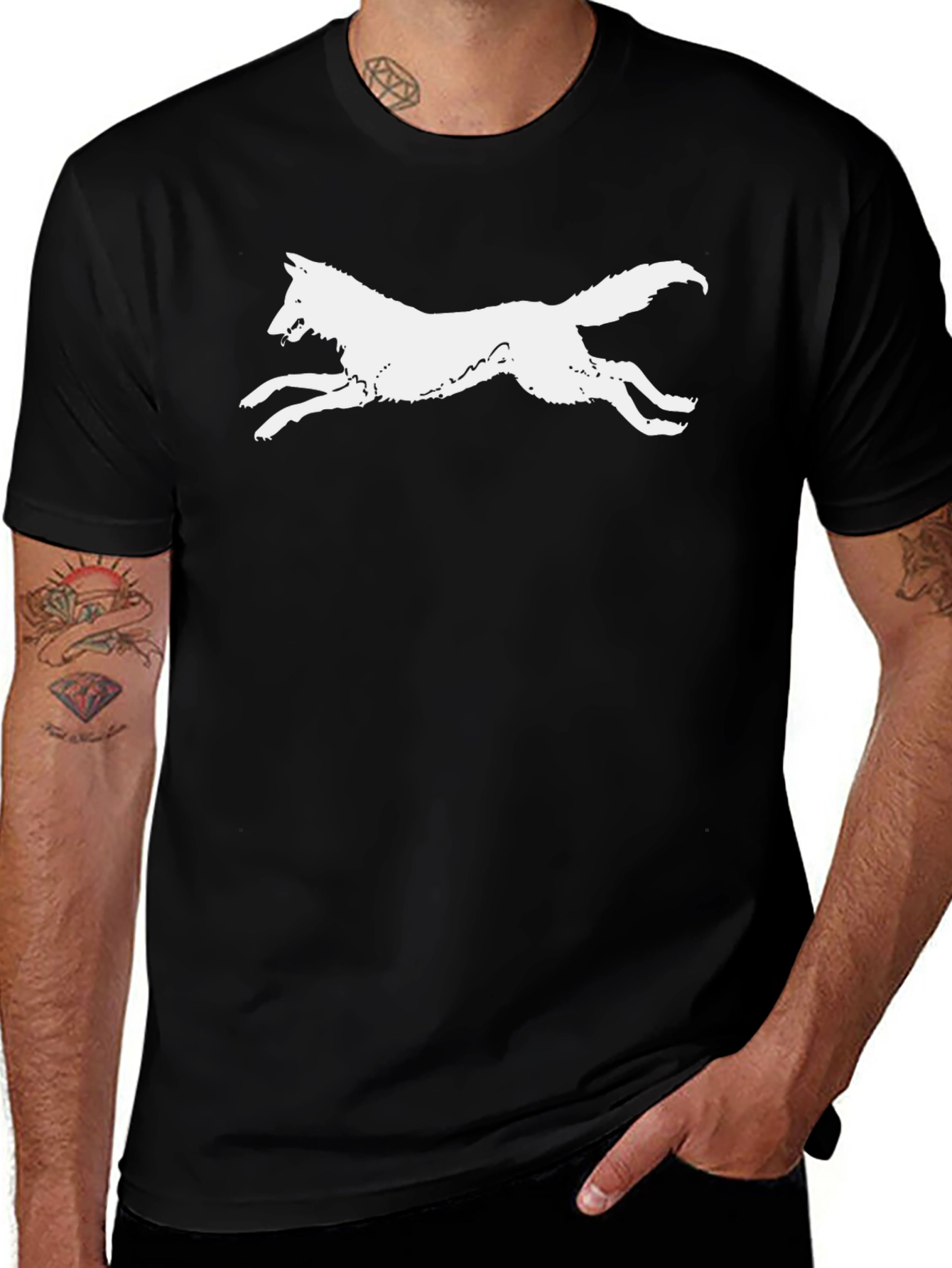White Wolf Graphic Black T-Shirt