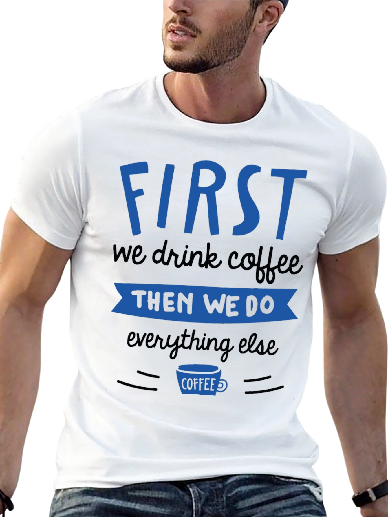 Coffee First Black Graphic Tee