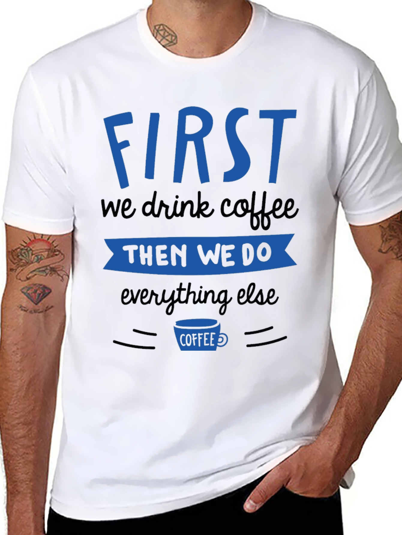 Coffee First Black Graphic Tee