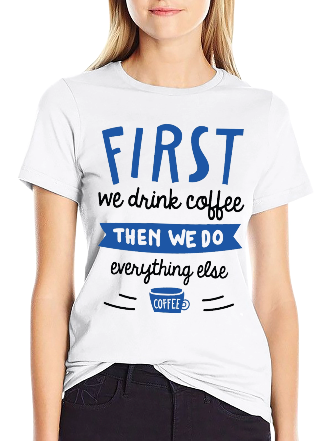 Coffee First Black Graphic Tee
