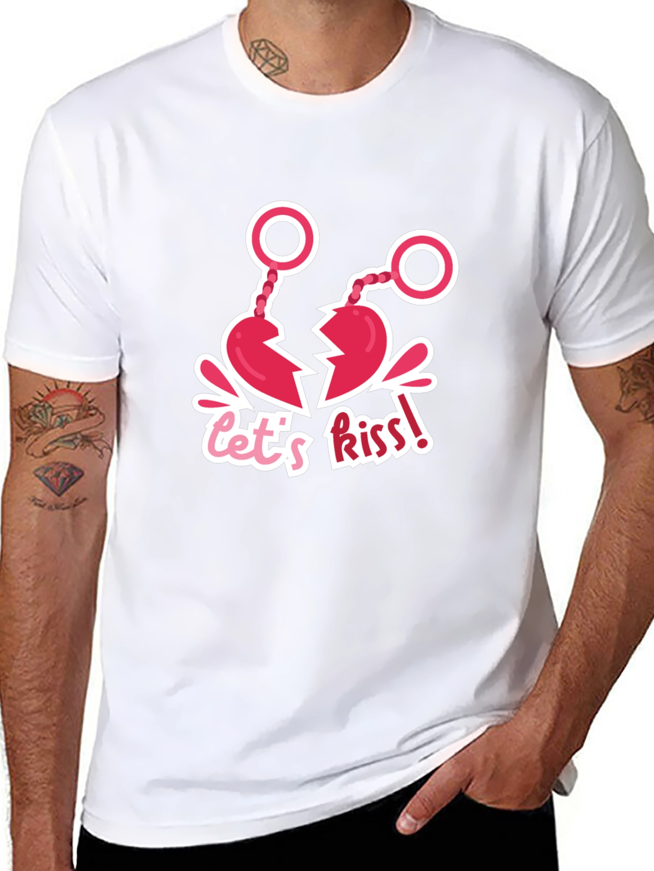 Lets Kiss! Novelty Graphic T-Shirt