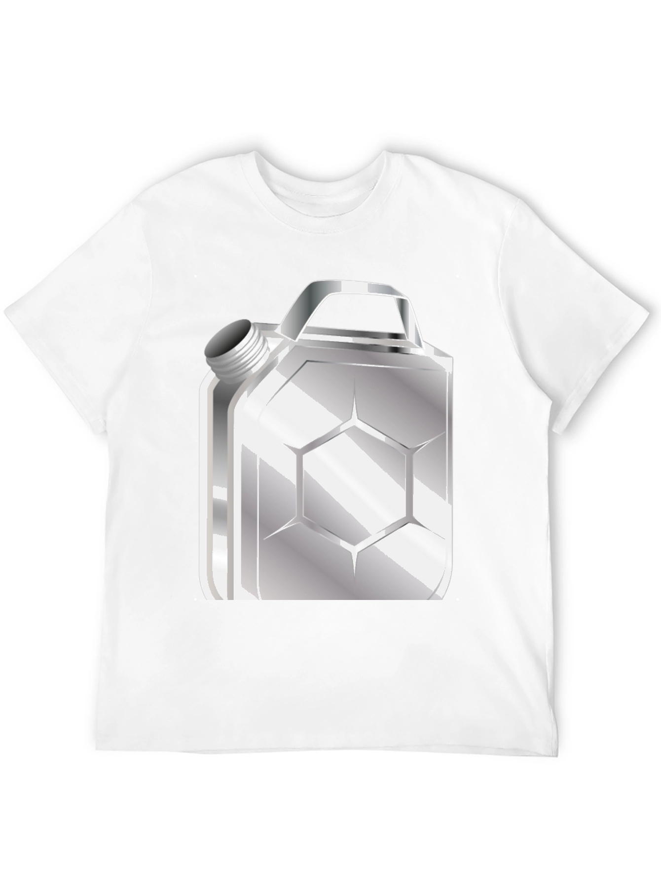 Metallic Gas Can Design Black T-Shirt