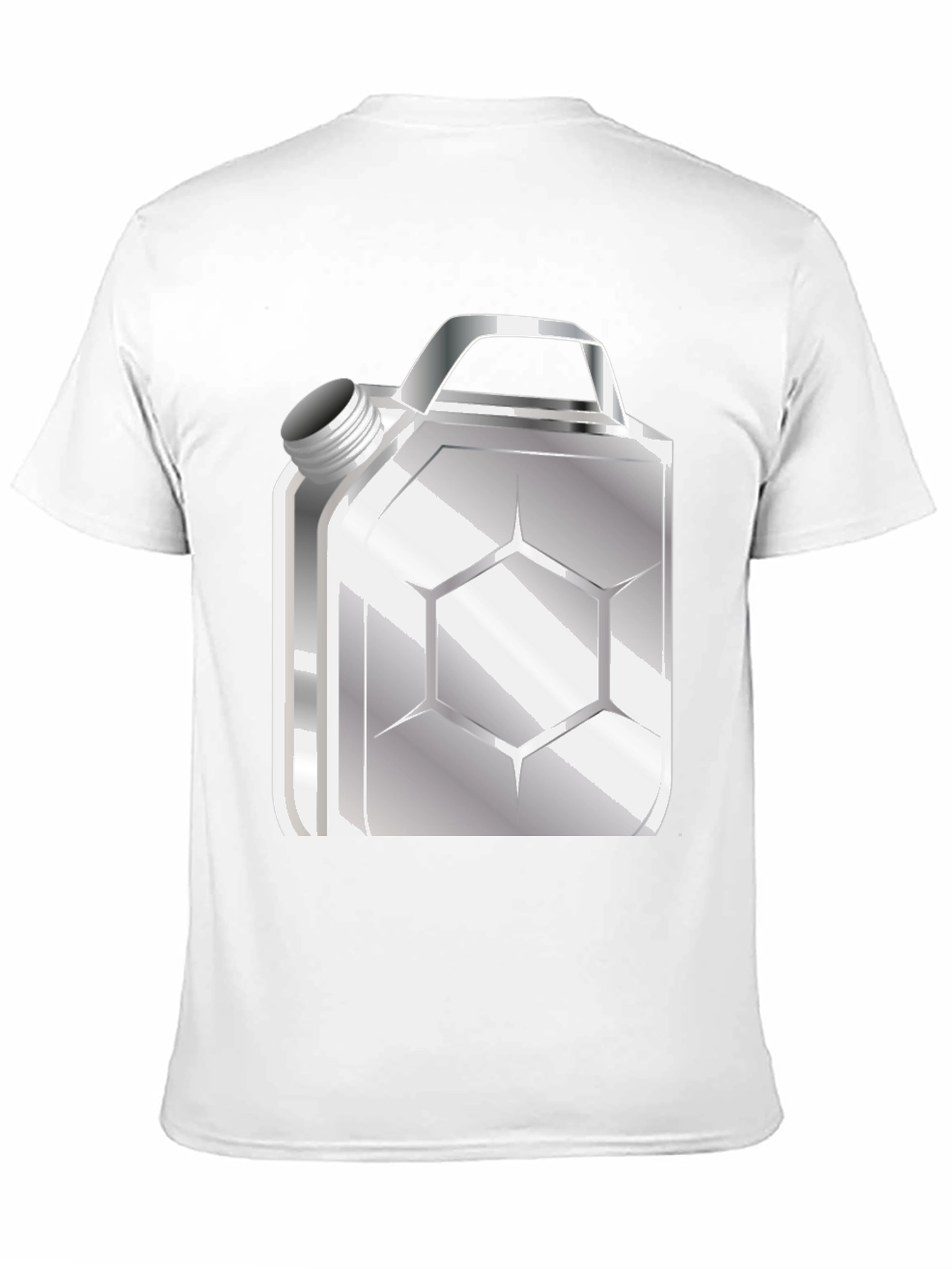 Metallic Gas Can Design Black T-Shirt