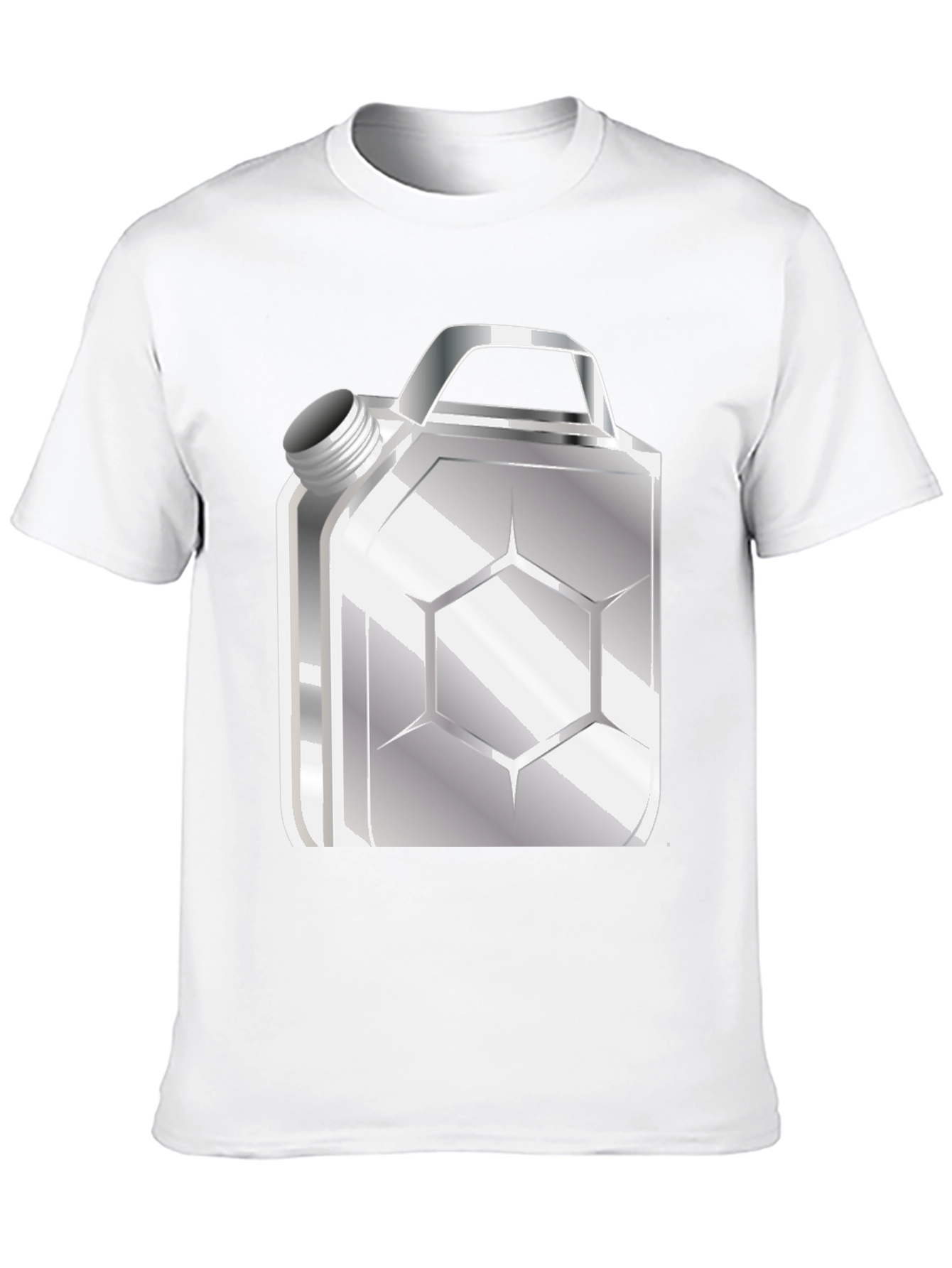 Metallic Gas Can Design Black T-Shirt