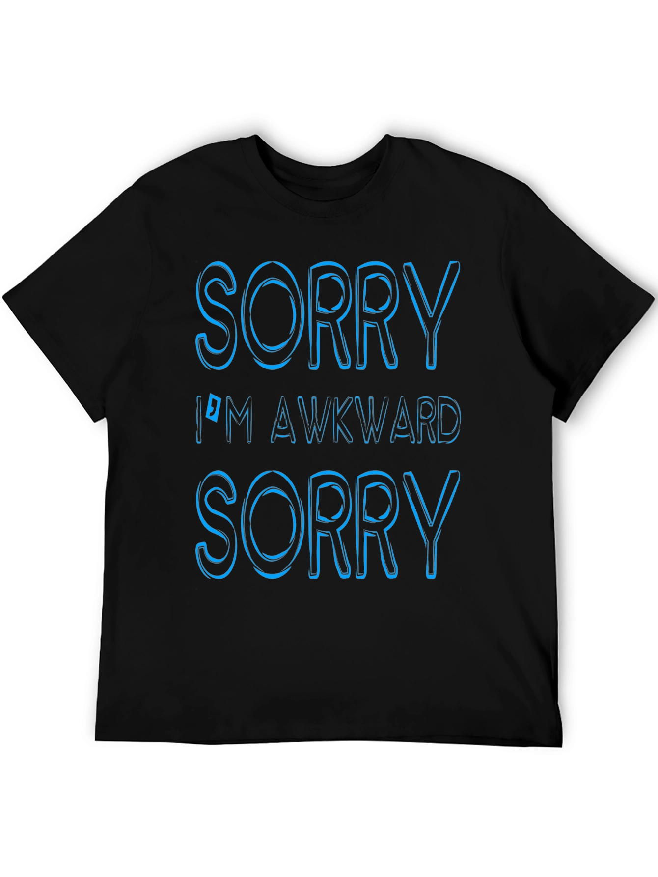 Awkward Apology Tee: Black Cotton T-Shirt