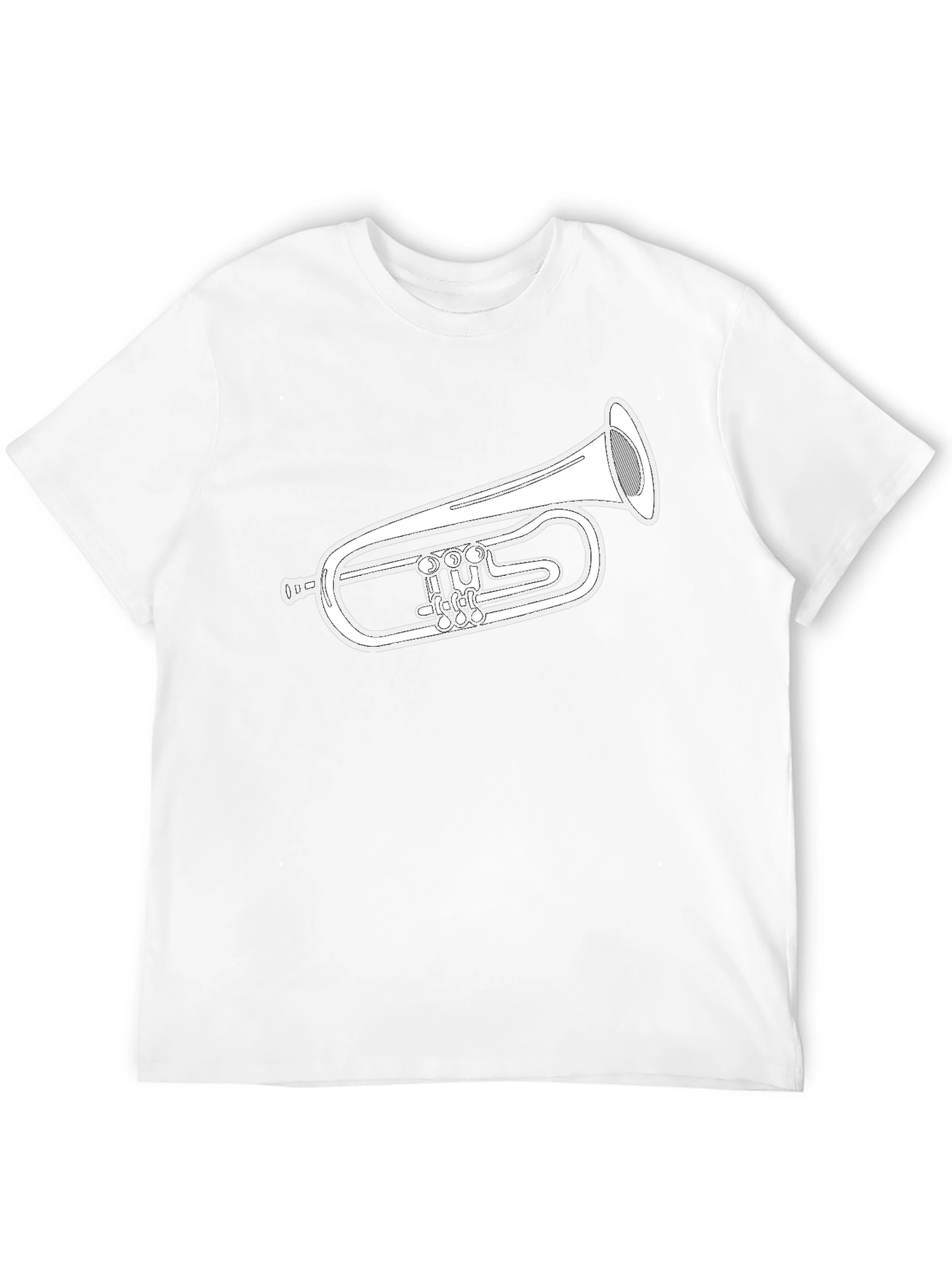 Musical Instrument T-Shirt - Black Cotton Flugelhorn Design